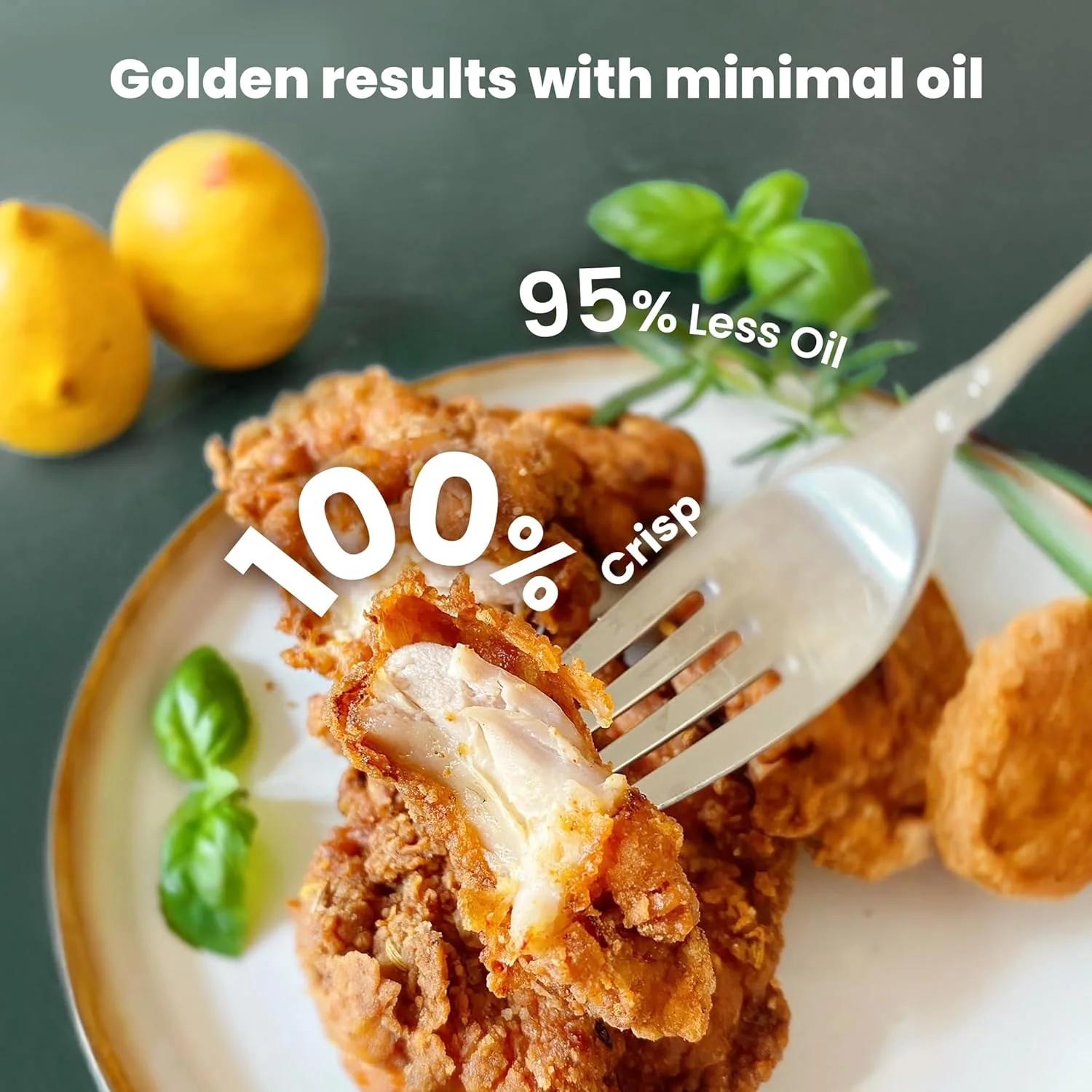 5-in-1 Portable Glass Air Fryer, 2.6QT & 4.7QT Dual Glass Containers with Lids