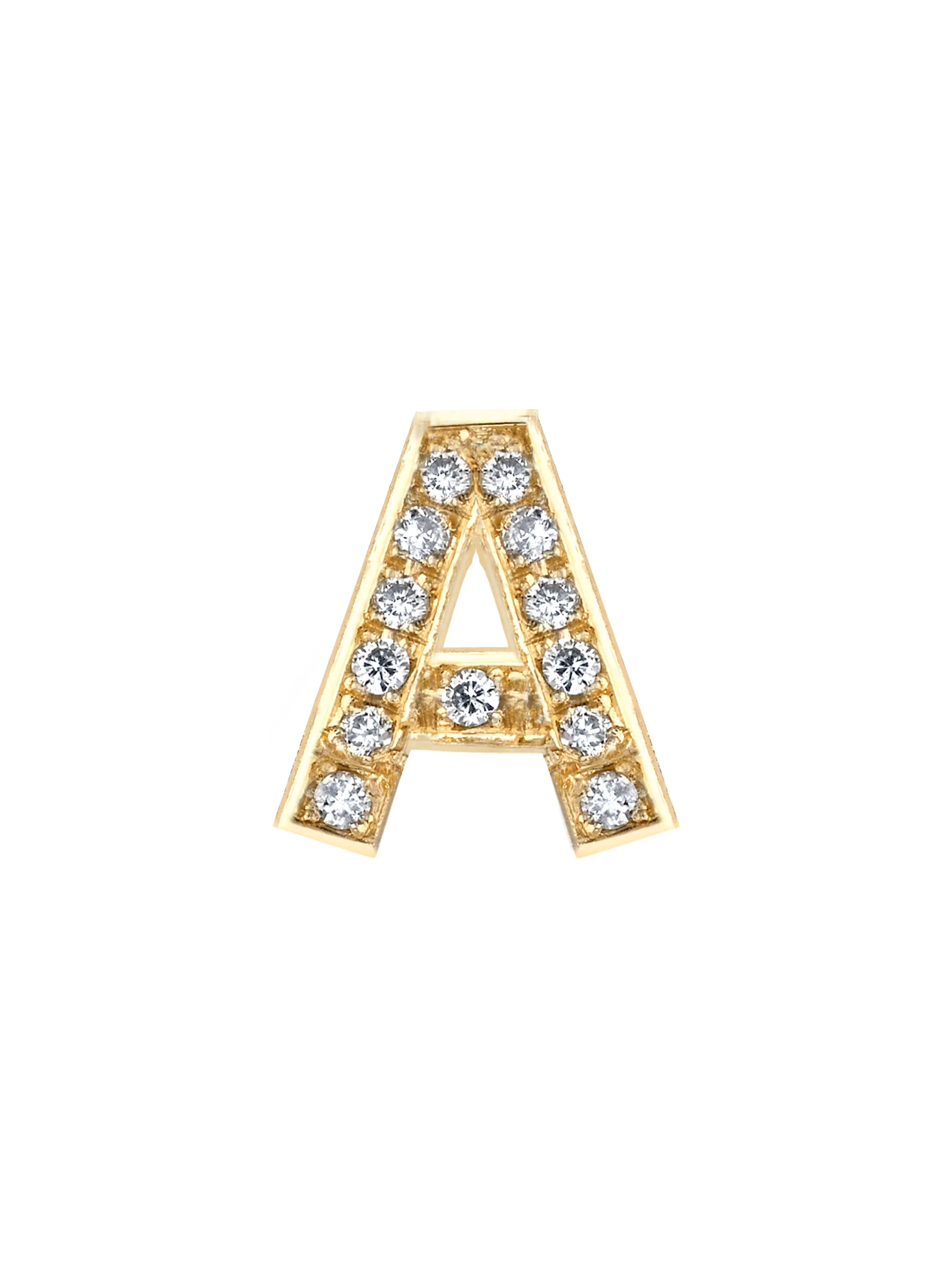 Custom Bracelet Letters ��C? White Diamond / 14k Yellow Gold