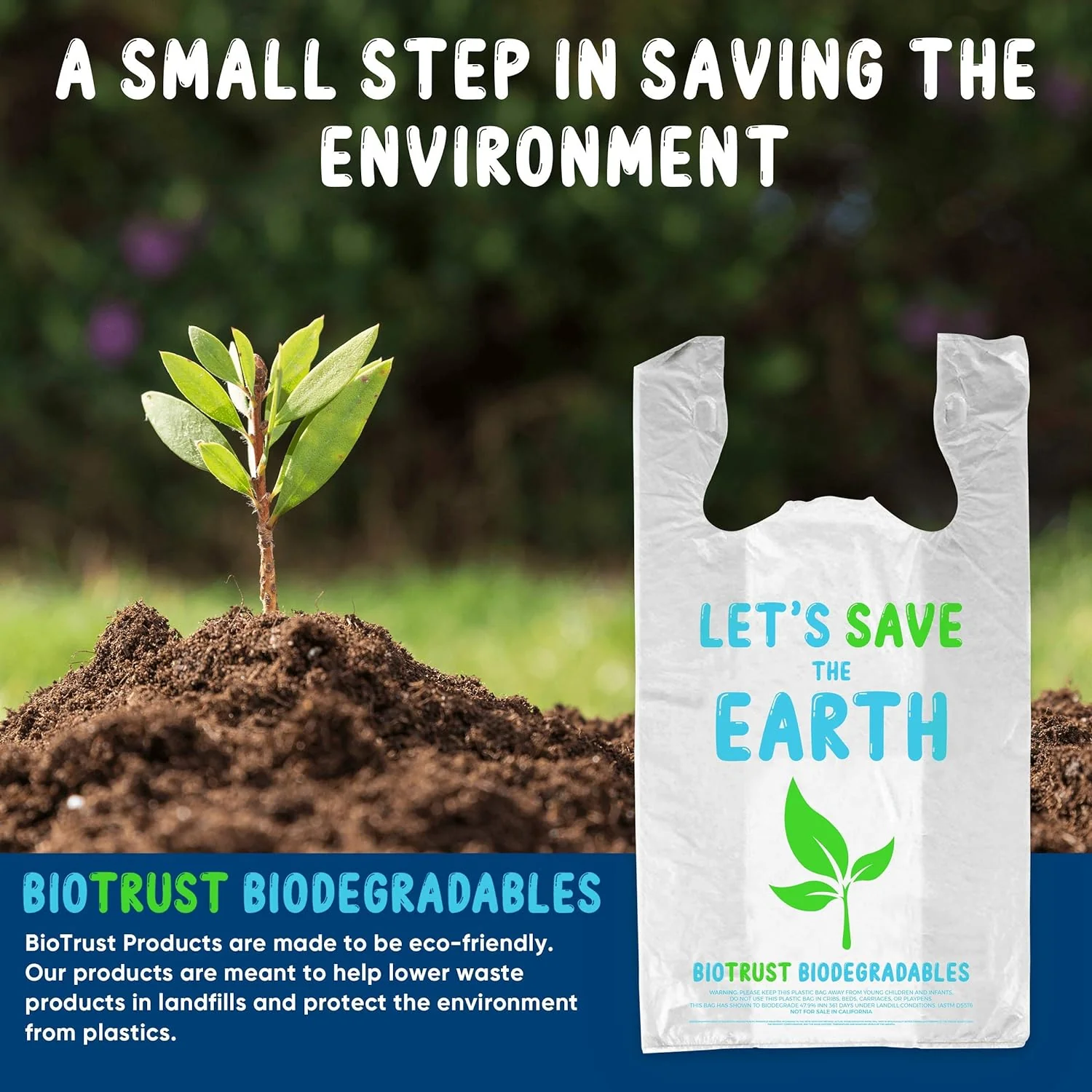 Grocery Bags, 100% Biodegradable & Eco Friendly, Reusable, Extra Strong, Recyclable