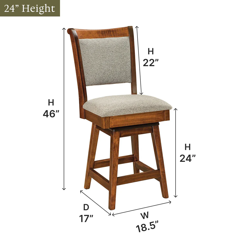 Amish Kimberly Swivel Bar Chair