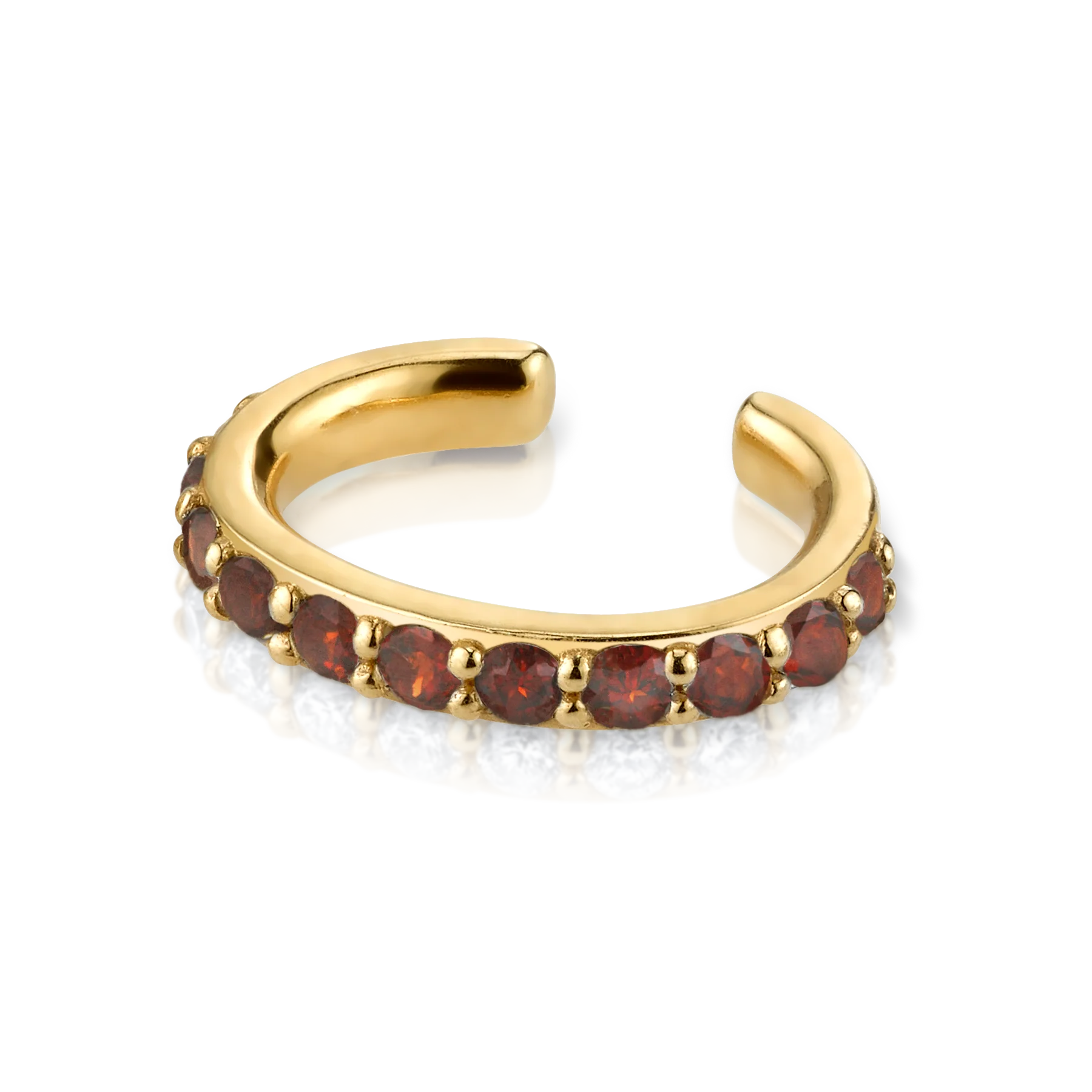 Perfect Ear Cuff - Garnet / 14k Yellow Gold