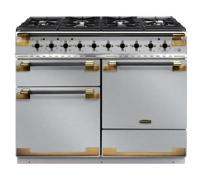 Rangemaster Elise 110cm Dual Fuel Range Cooker | Black/Antique Brass | ELS110DFFSS/BE