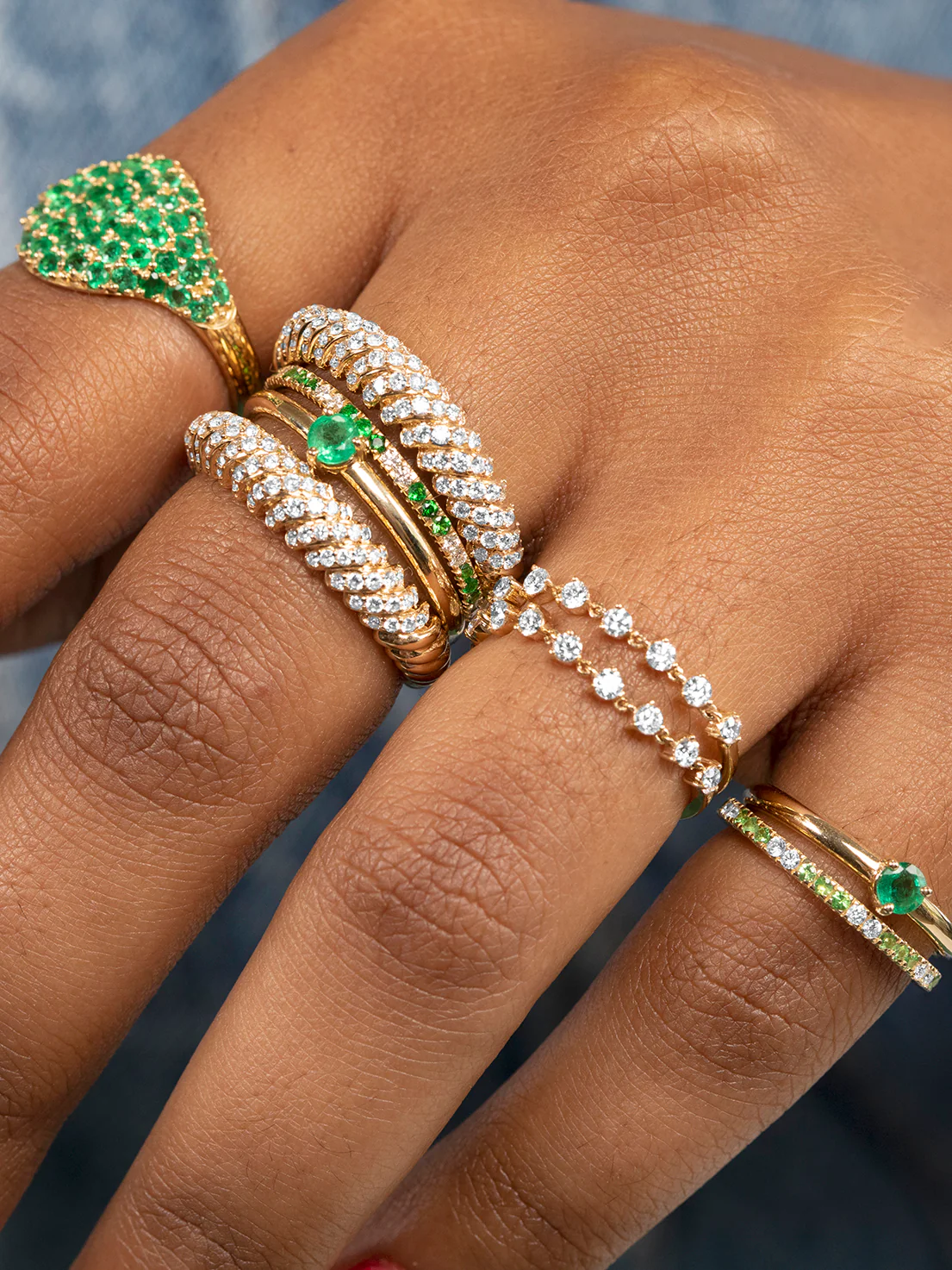 Solitaire Ring - Emerald / 14k Yellow Gold