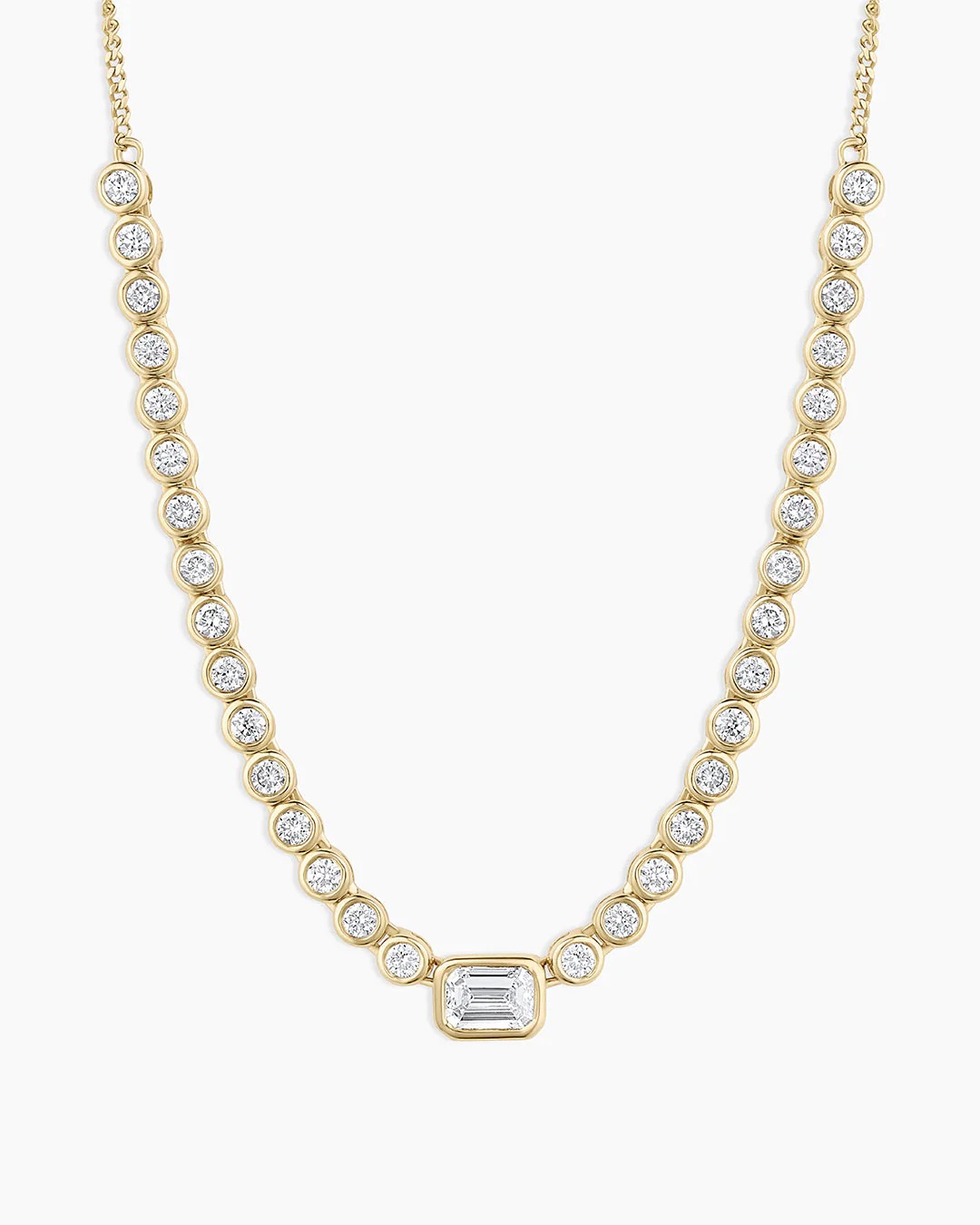 Lab Grown Diamond Emerald Row Necklace