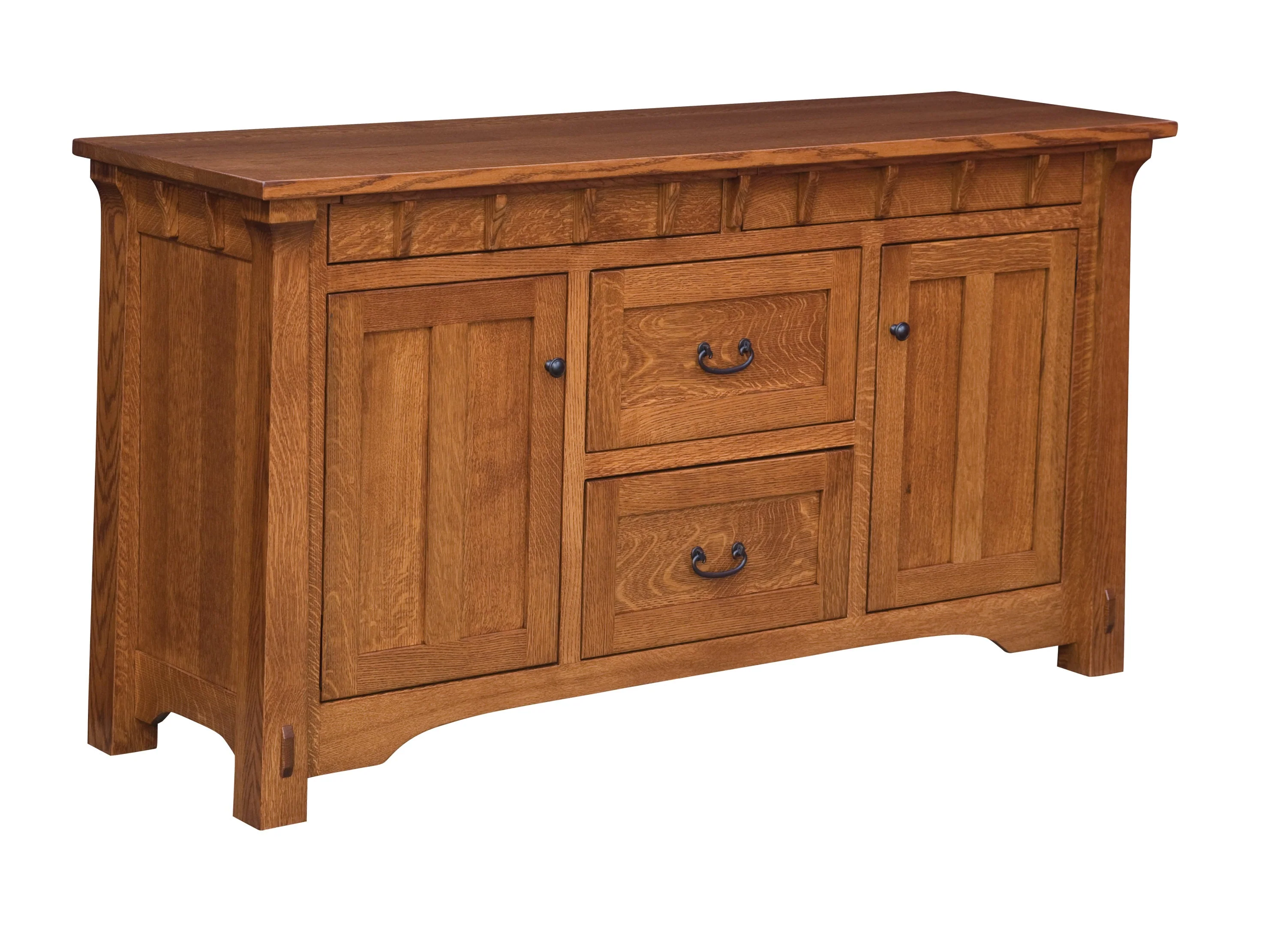 Amish Manitoba Four Drawer Two Door Buffet With Mirror