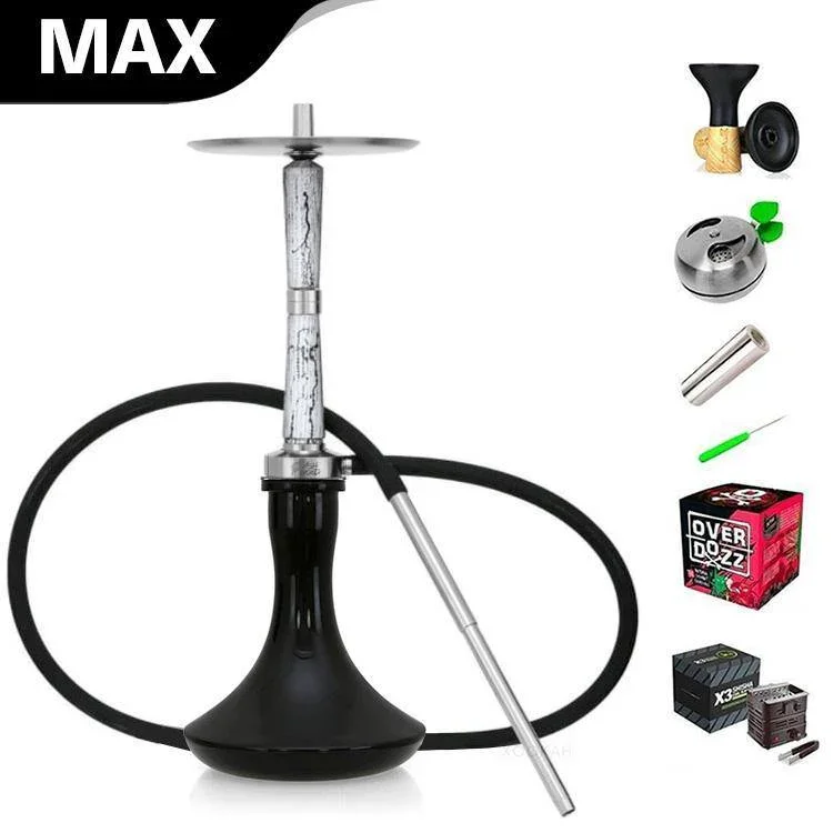 Ash Wood Hookah Electro Storm V2 Shisha Set - Snow White