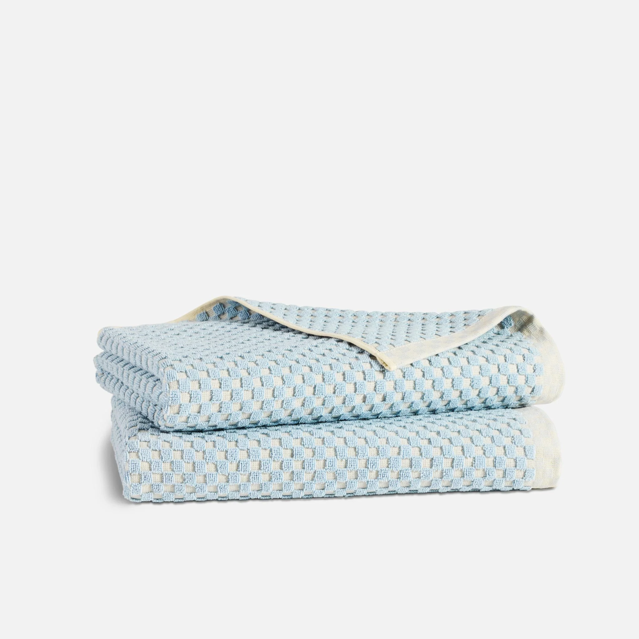 Checkered Jacquard Bath Towels - Last Call