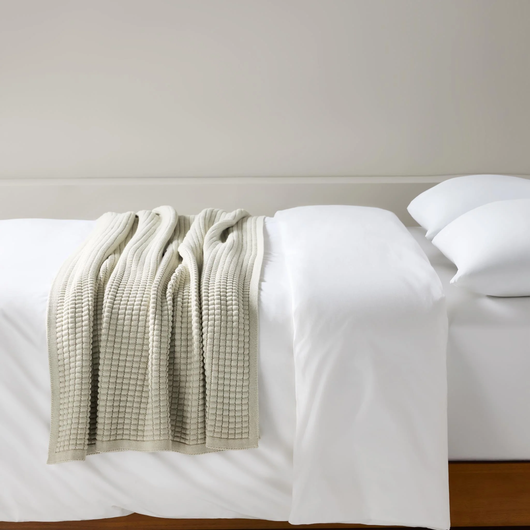 Grid Knit Cotton Throw Blanket - Last Call