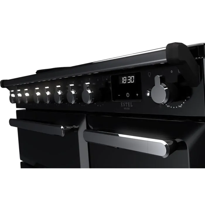 Rangemaster Estel Deluxe 90cm Induction Range Cooker | Black/Chrome | ESDL90EIPGBL/CM1