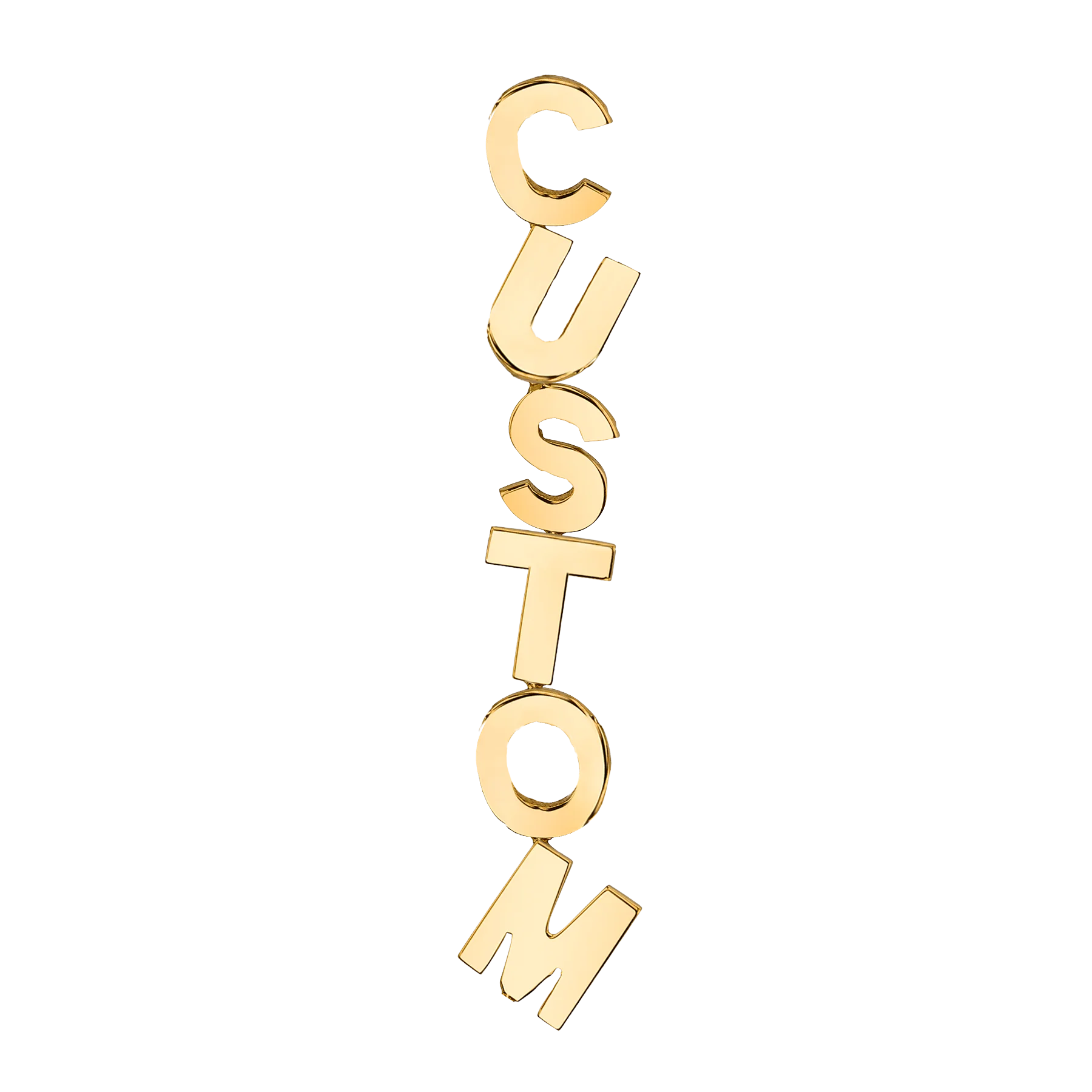 Custom Letter Earring - 14k Yellow Gold
