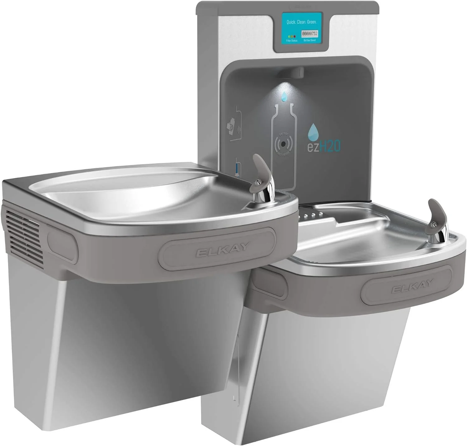 Enhanced Bottle Filling Station & ADA Cooler Refrigerated High Capacity Lead Reduction Quick Filter Change, Stainless Steel