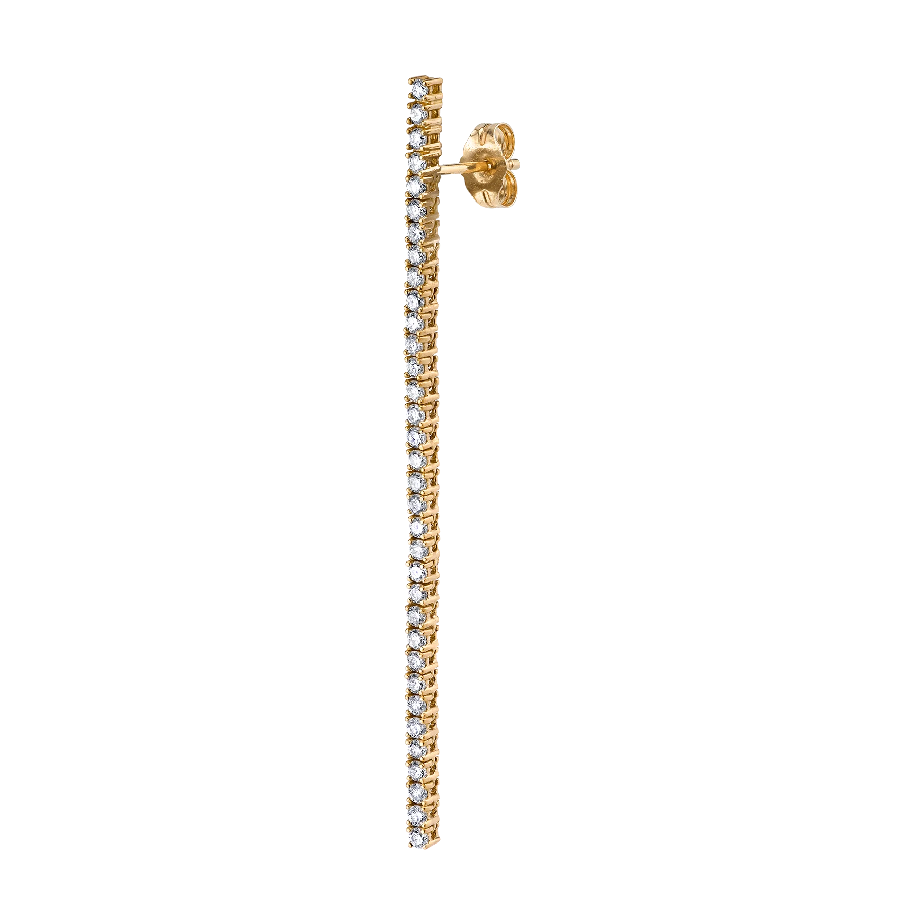 Tennis Earring - White Diamond / 14k Yellow Gold
