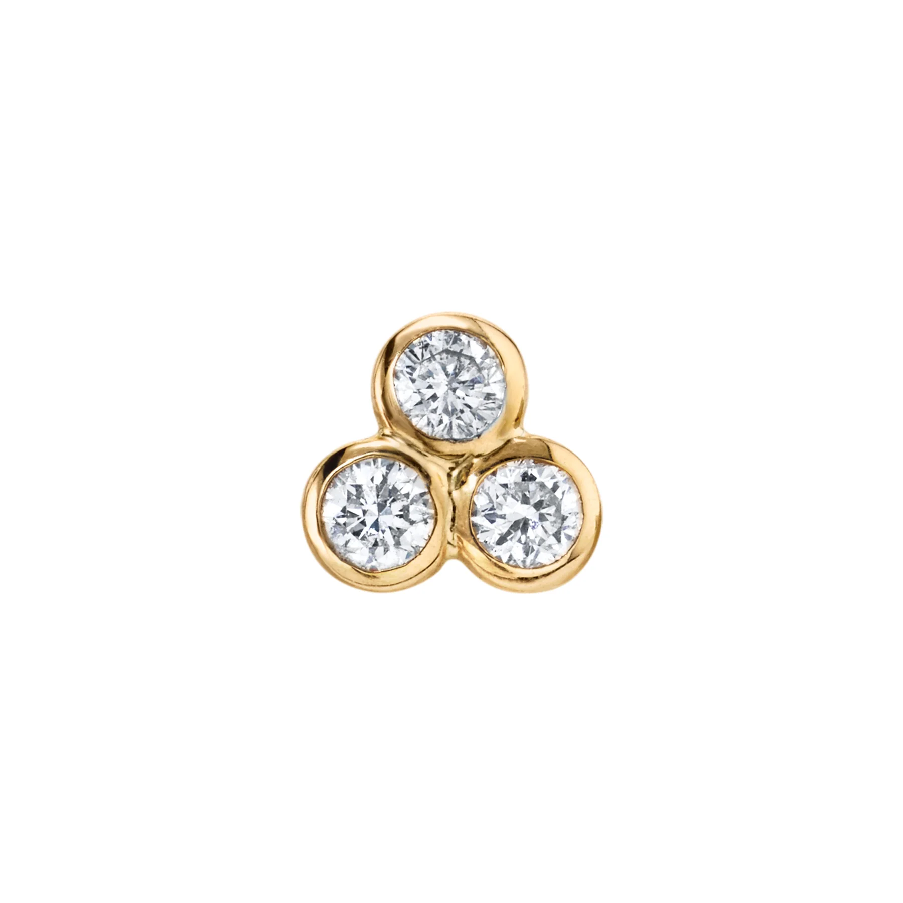 Cluster Stud - White Diamond / 14k Yellow Gold