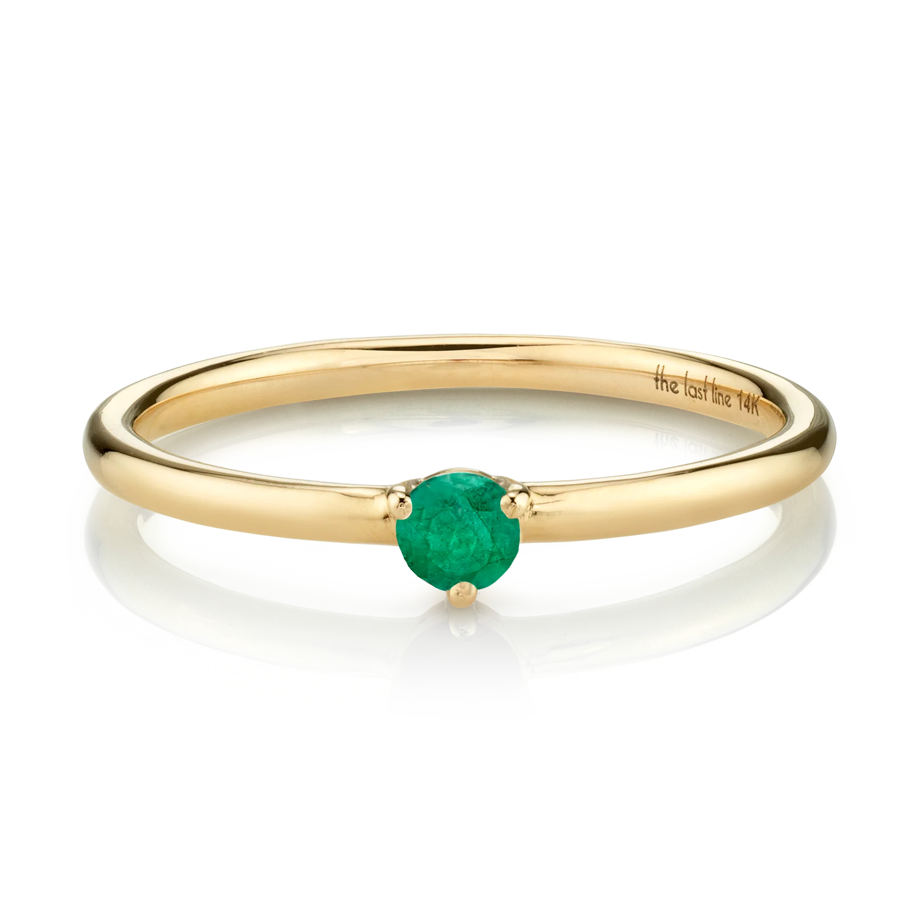 Solitaire Ring - Emerald / 14k Yellow Gold