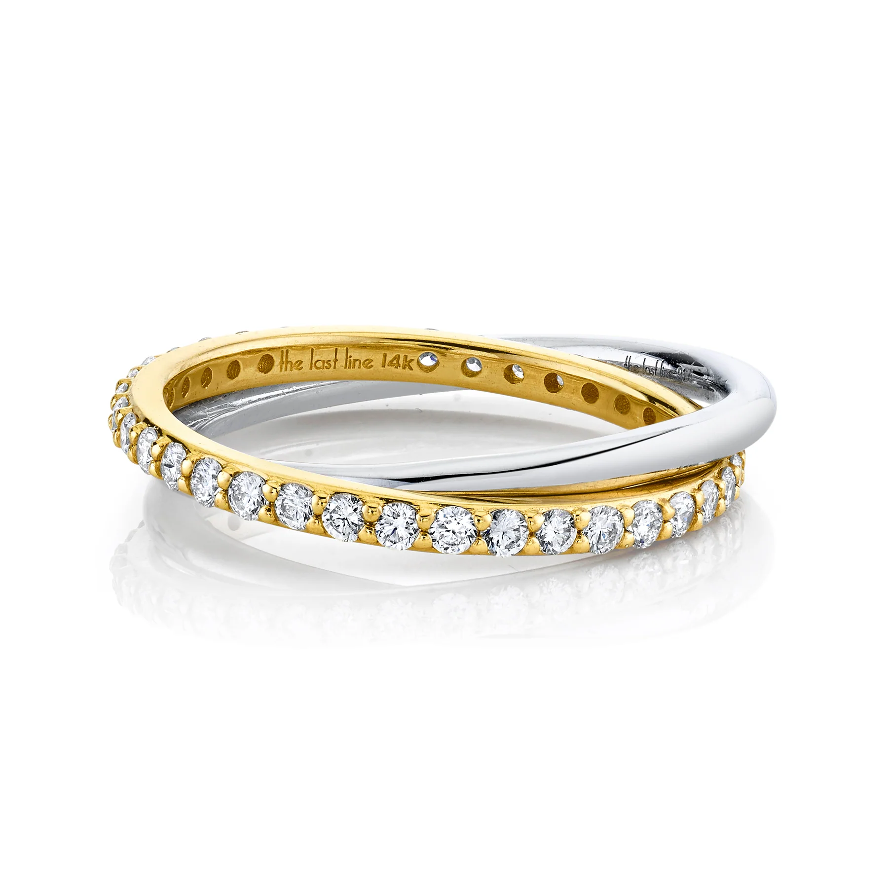 With a Twist Brunch Ring - White Diamond / 14k Yellow Gold and Sterling Silver