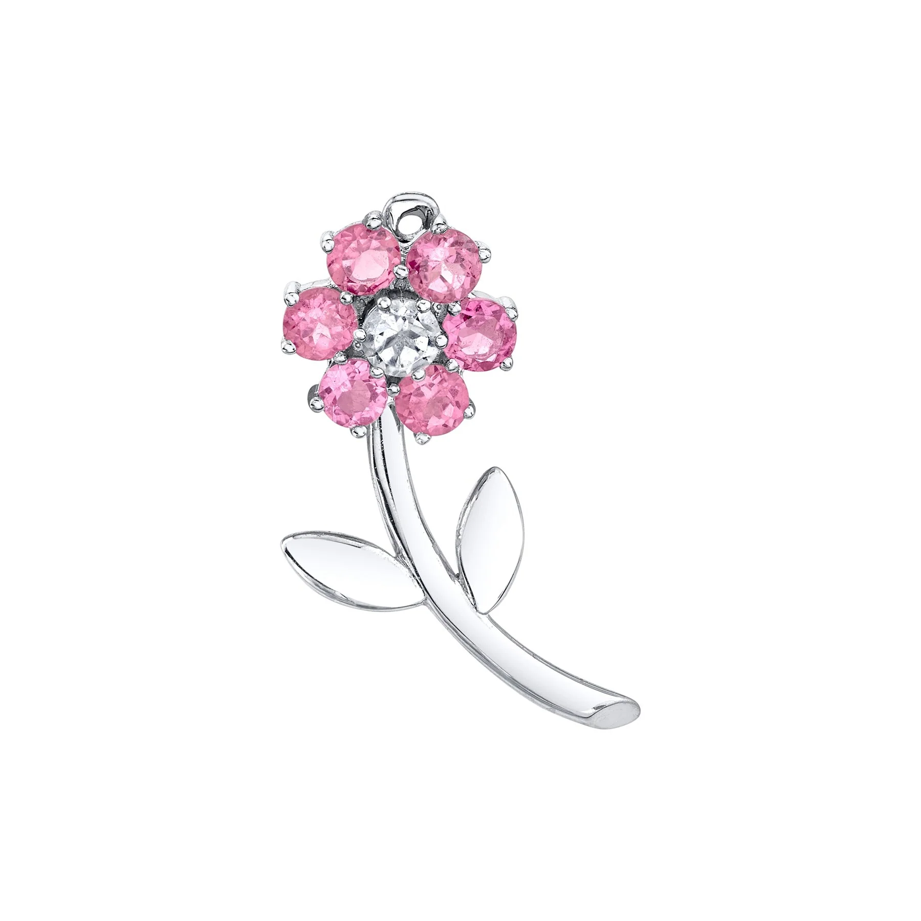 Teddy Flower Earring - Pink Topaz / Sterling Silver