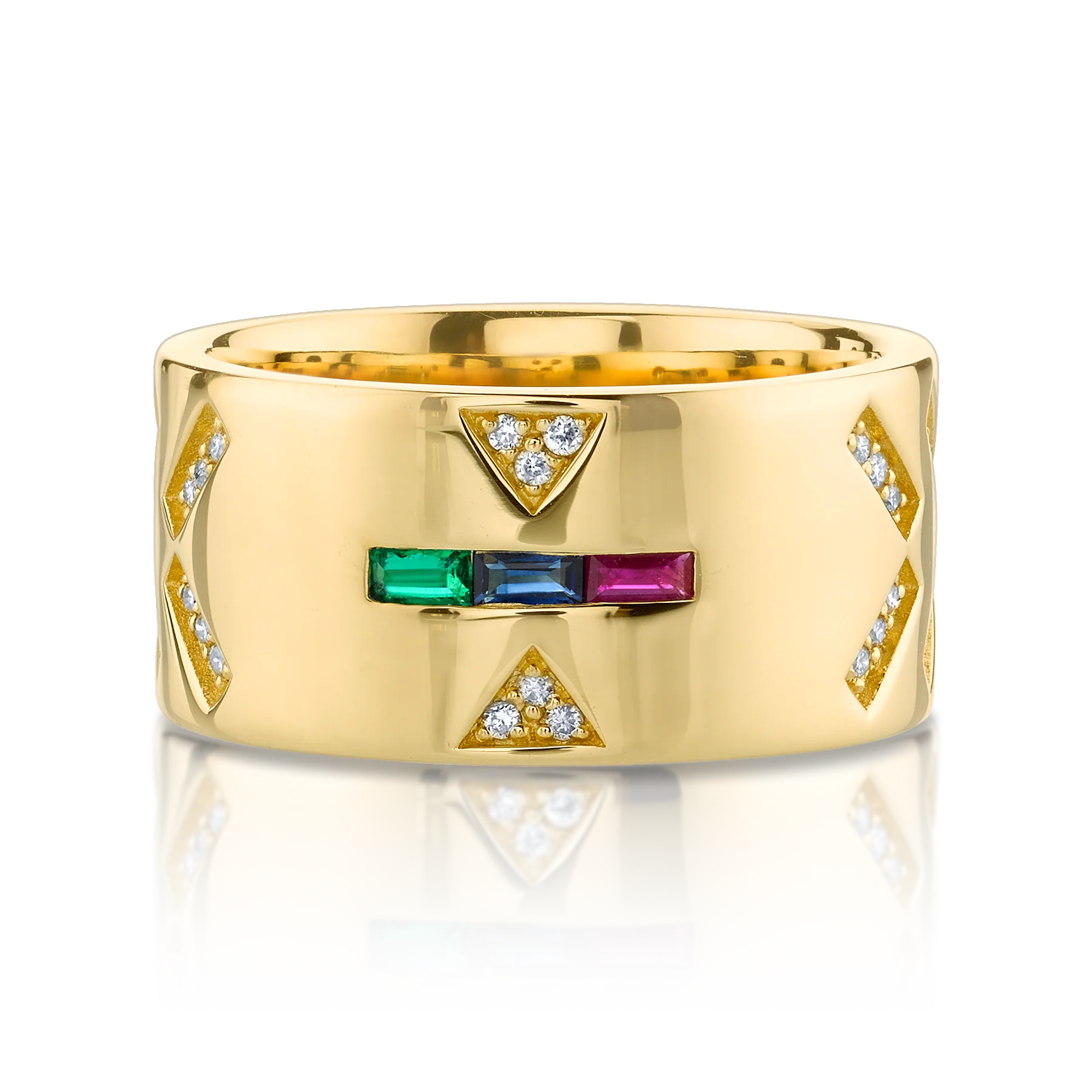 Cigar Band - Tattoo / 14k Yellow Gold