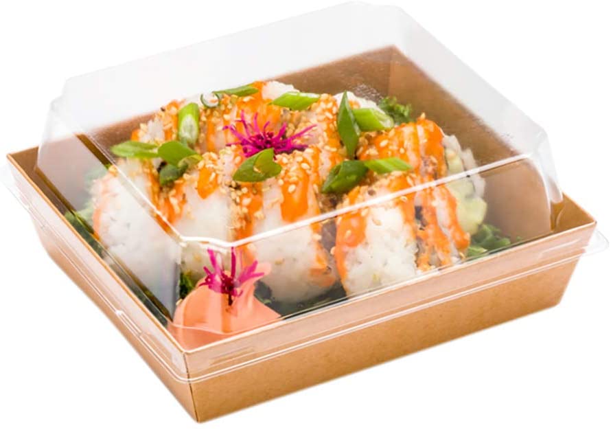 Large Paper Sushi Container, Tetra Sushi Box - Kraft Brown - 5
