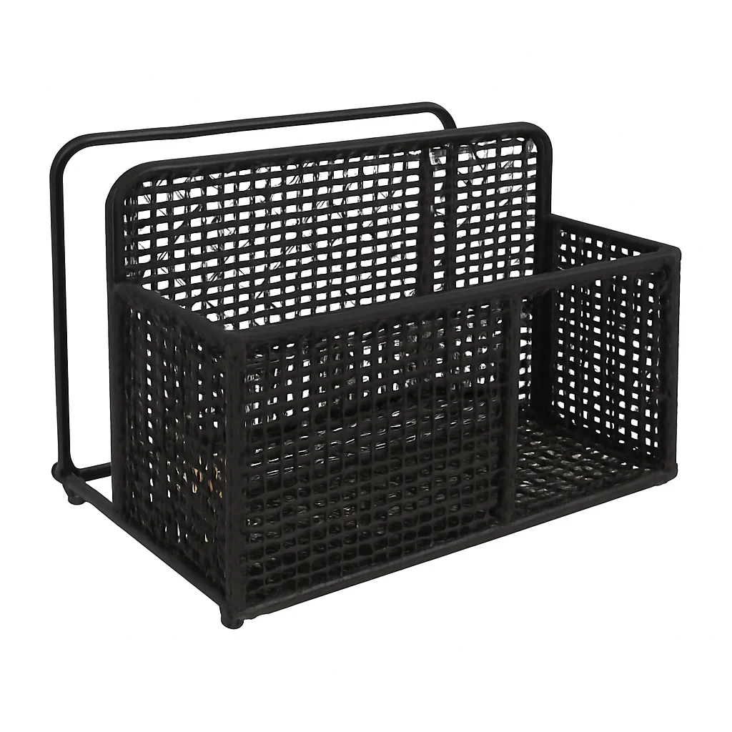 Garvee 2-Tier Rolling Pool Storage Basket – PE Rattan Outdoor Organizer with Locking Wheels for Floaties, Beach Toys & Patio Accessories – Sturdy Steel Frame, Water-Resistant Design, Black Brown
