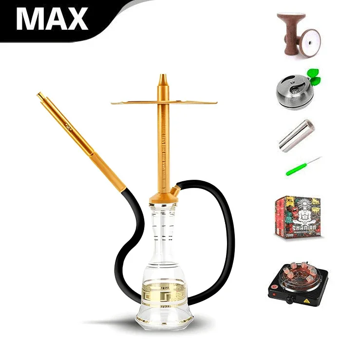 HJ SAOCCA Hookah with Bohemian Base Shisha Set - Gold