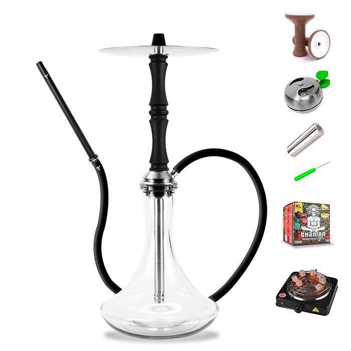 Aeon Vyro Versa Steel Sleeve Hookah Set - V3 Black