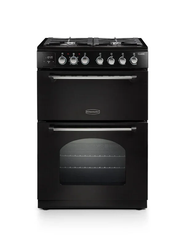 Rangemaster Classic 60cm Dual Fuel Range Cooker - Black/Chrome | CLA60DFFBL/C