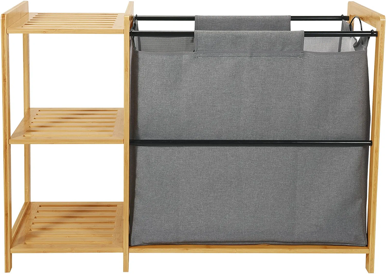 Bamboo Laundry Hamper with Compartments