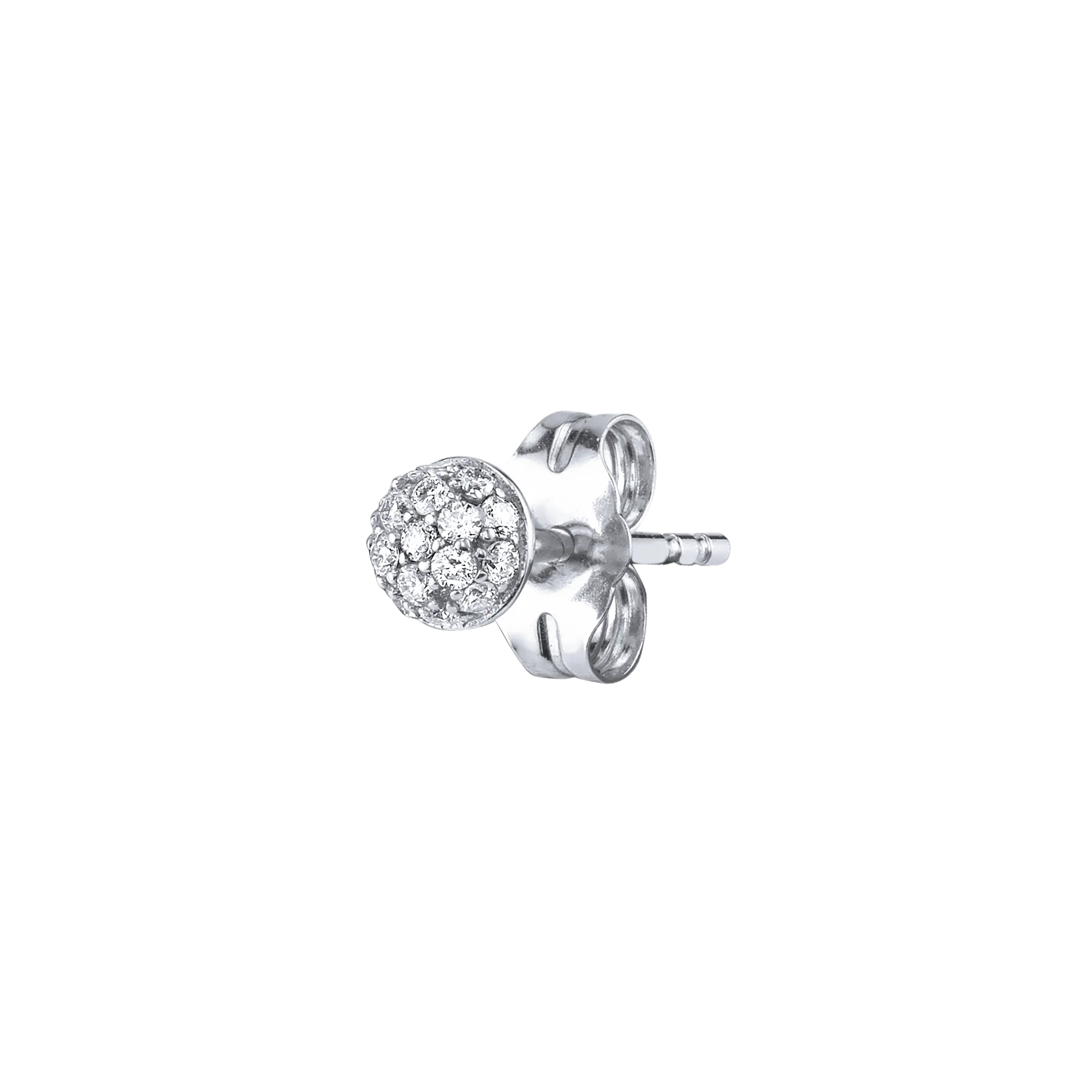 Pav��| Stud #3 - White Diamond / 14k White Gold