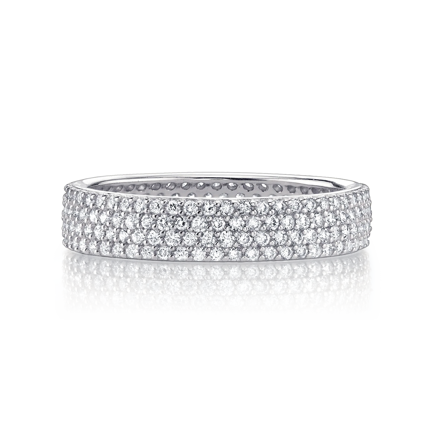 Petite Cigar Band - White Diamond / 14k White Gold