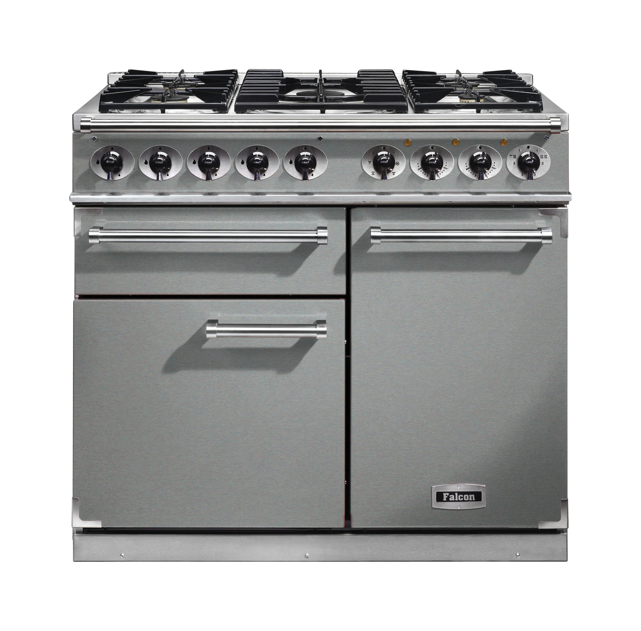 Falcon Deluxe 1000 100cm Dual Fuel Range Cooker | Stainless Steel/Chrome | F1000DXDFSS/CM