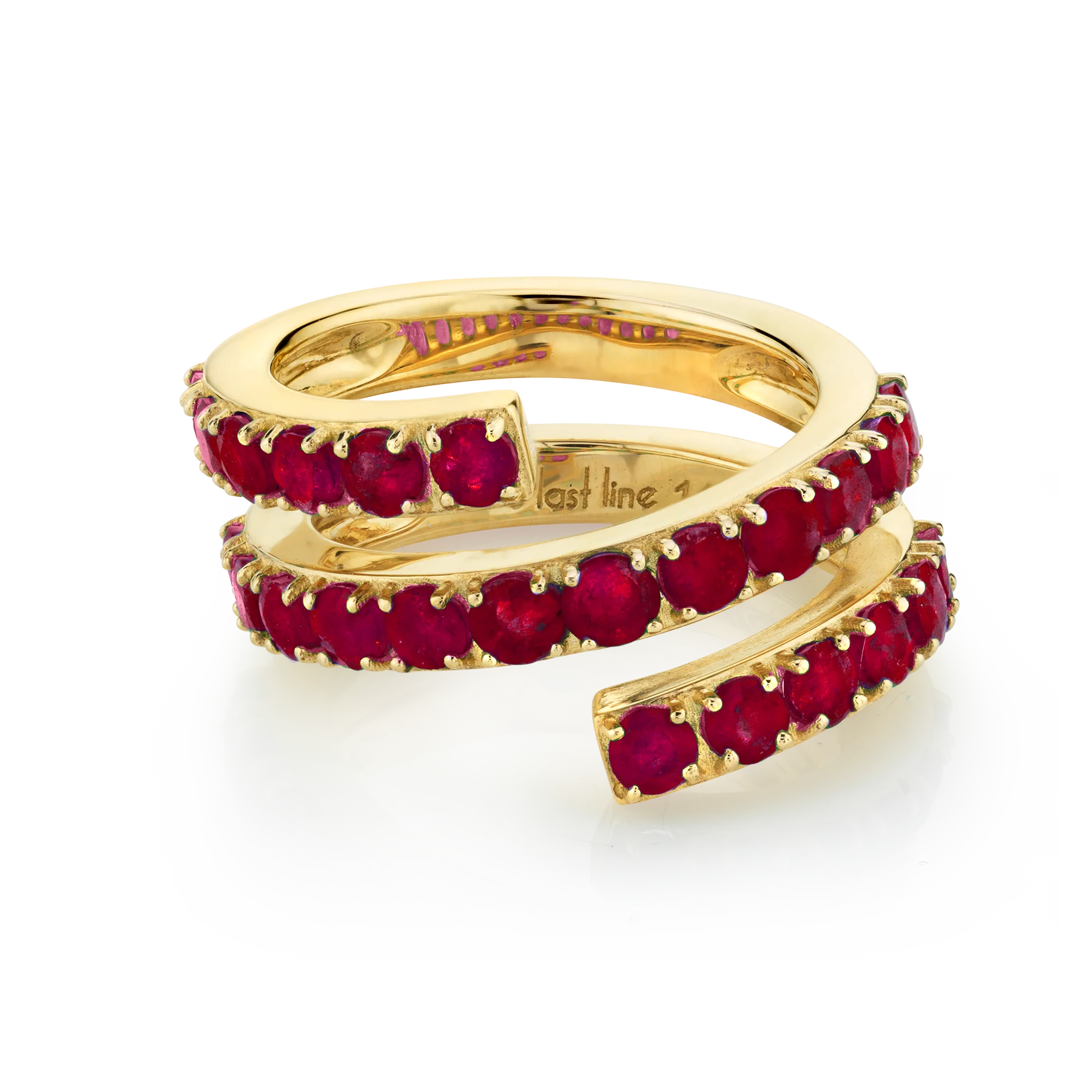 Double Twist Ring - Ruby / 14k Yellow Gold