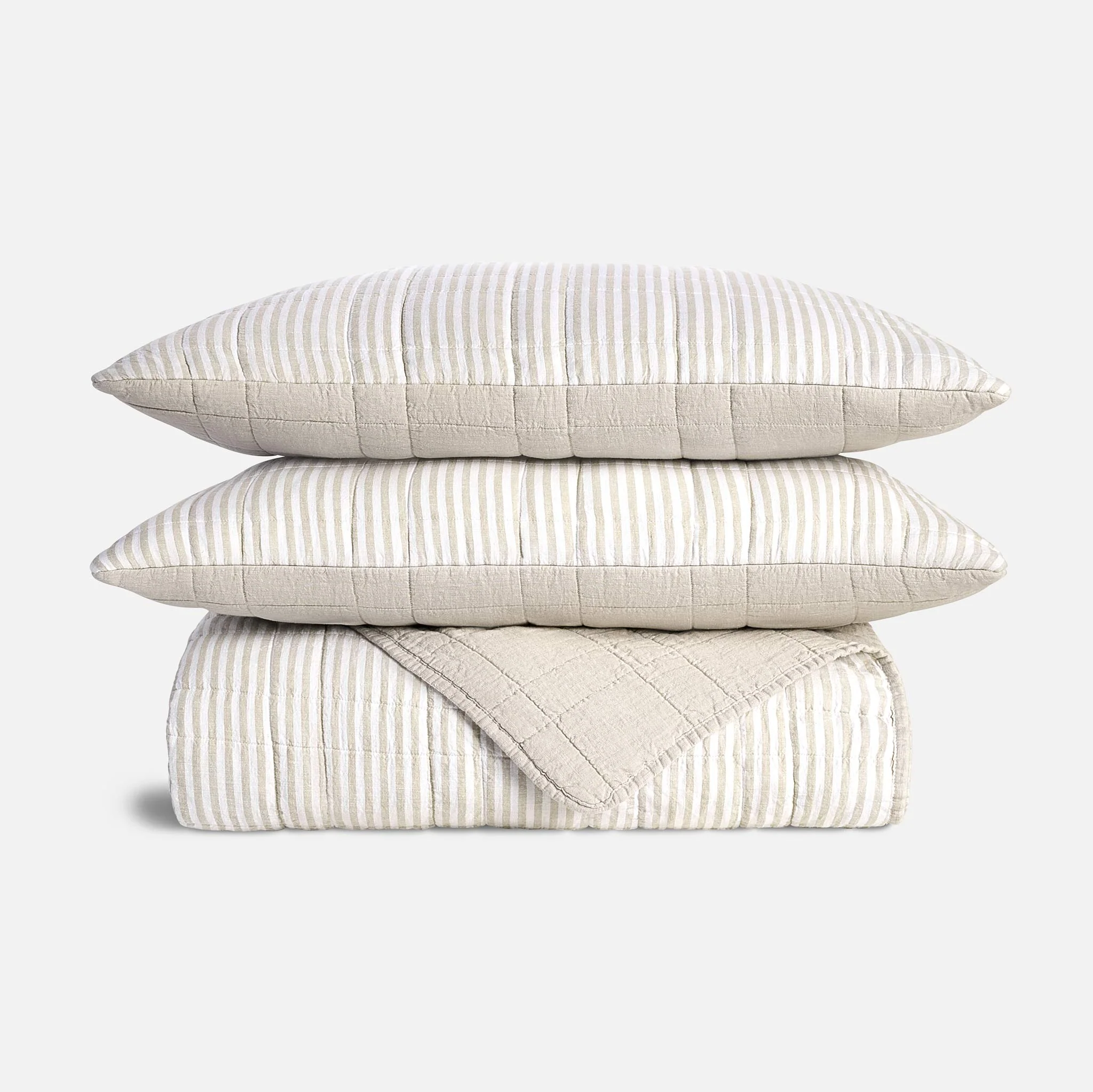 Washed European Linen Quilt Set