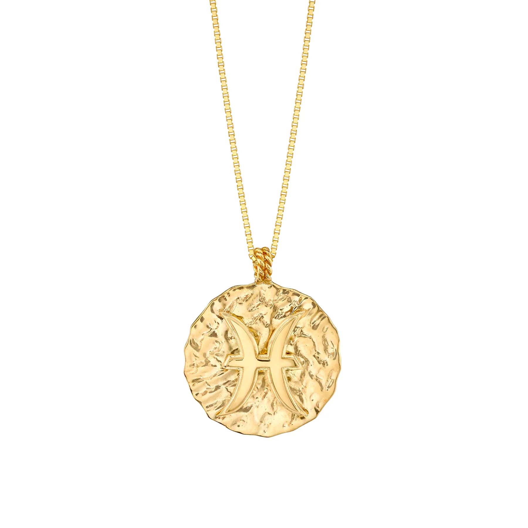 Zodiac Coin Pendant - 14k Yellow Gold