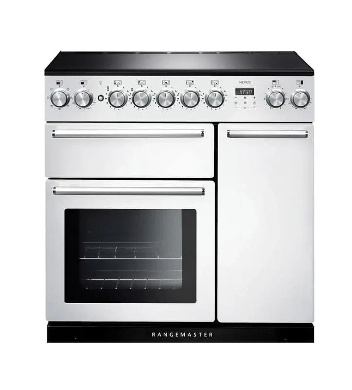 Rangemaster Nexus 90cm Induction Range Cooker | White/Chrome | NEX90EIWH/C