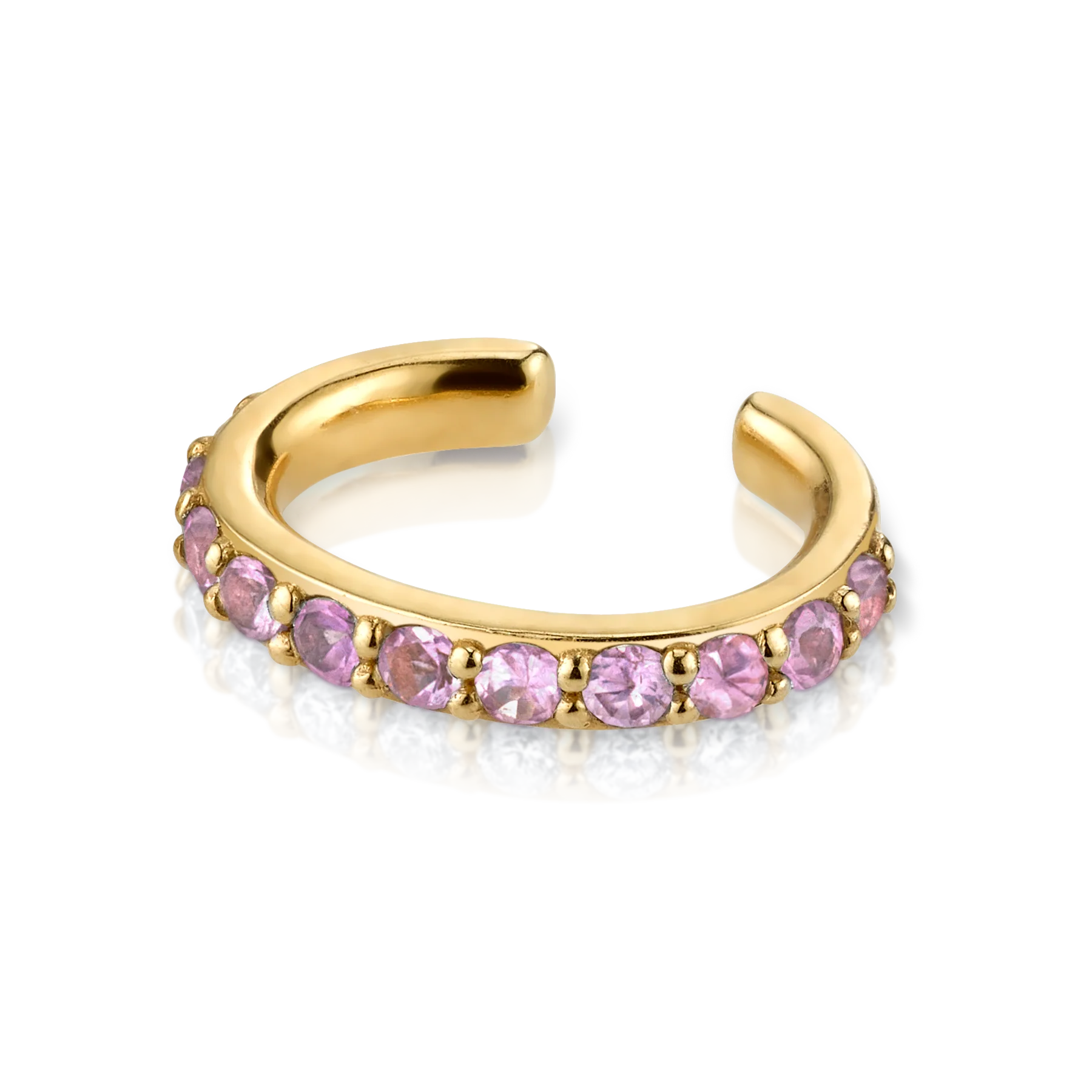 Perfect Ear Cuff - Pink Tourmaline / 14k Yellow Gold