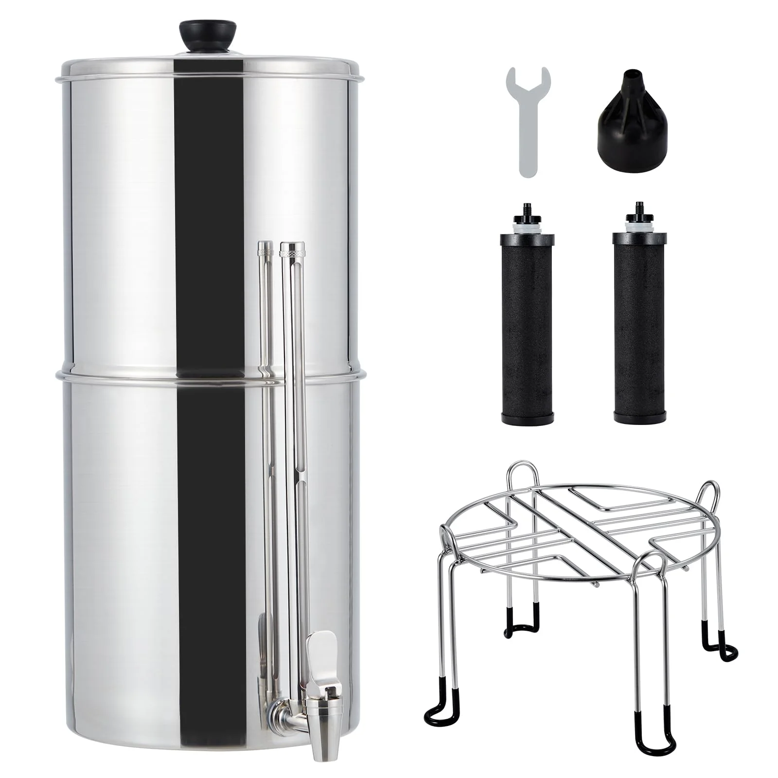 Garvee 2.25G Stainless-Steel Gravity Water Filter System for Camping/Home - Medium Version