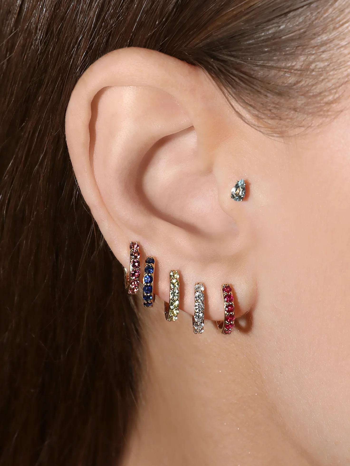 The Large Biggie - Garnet / 14k Yellow Gold