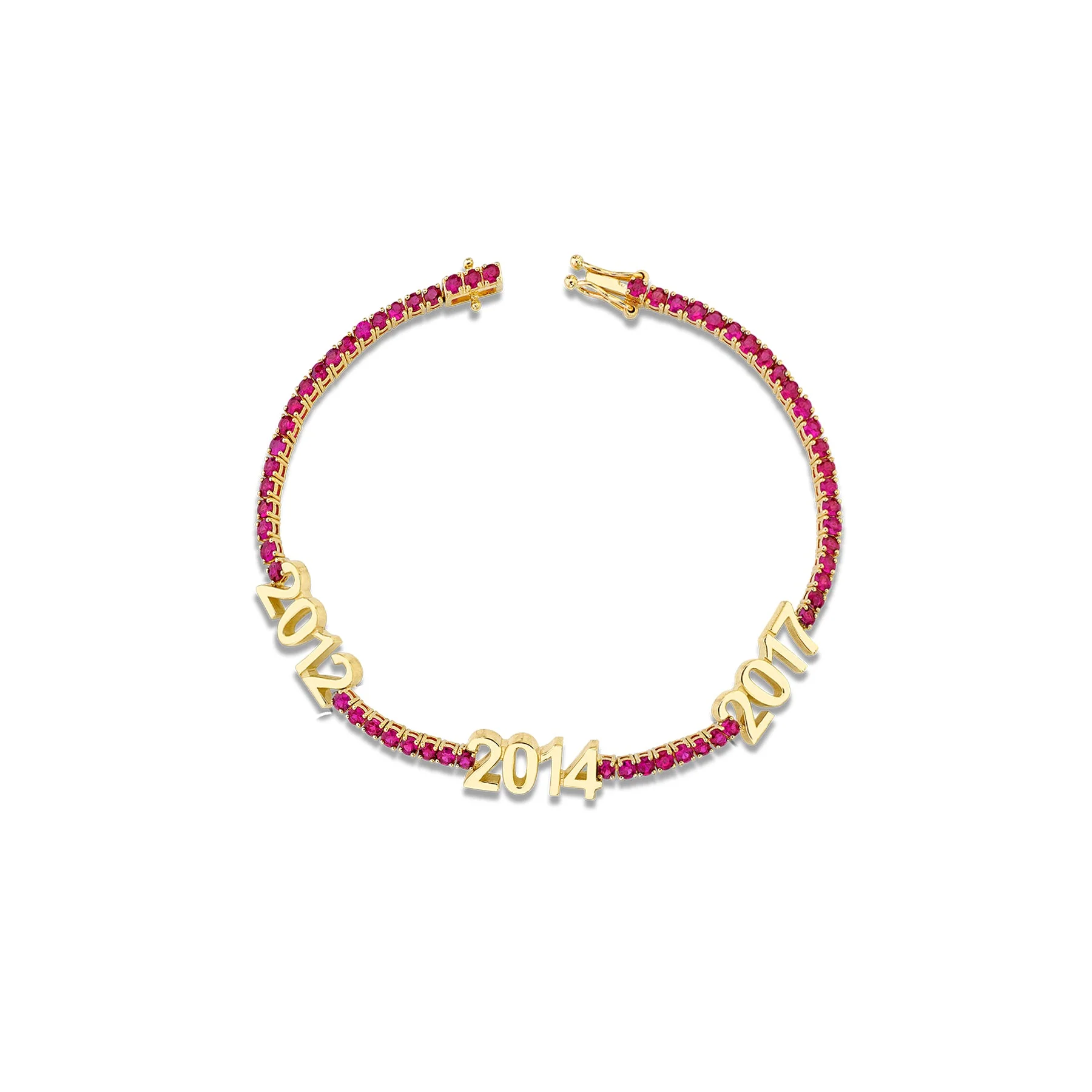 The Perfect Personalized Tennis Bracelet - Ruby / 14k Yellow Gold