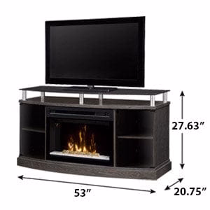 Windham Silver Charcoal Electric Fireplace Media Console