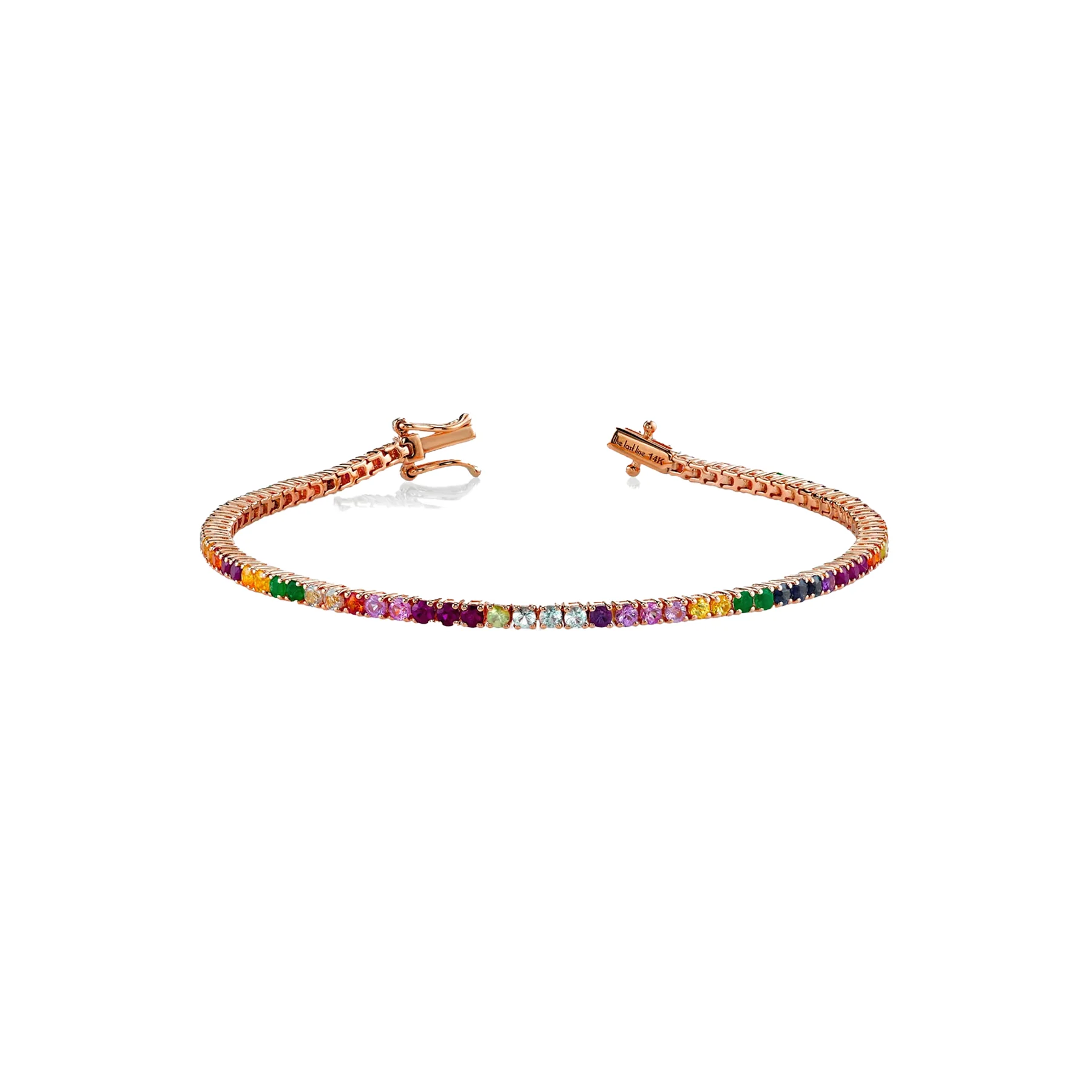 The Perfect Tennis Bracelet - Rainbow / 14k Rose Gold
