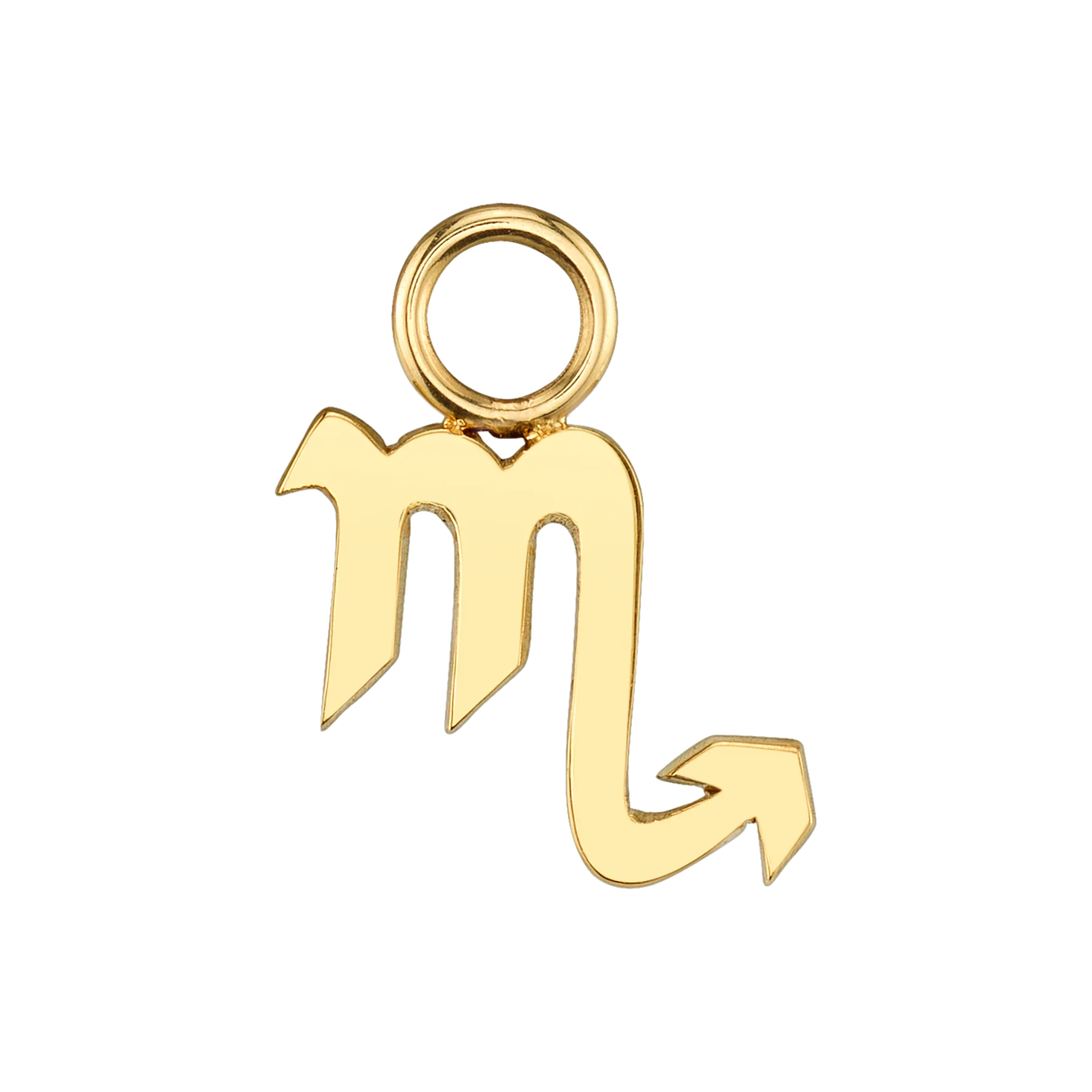 Zodiac Hoop Earring Charm - 14k Yellow Gold