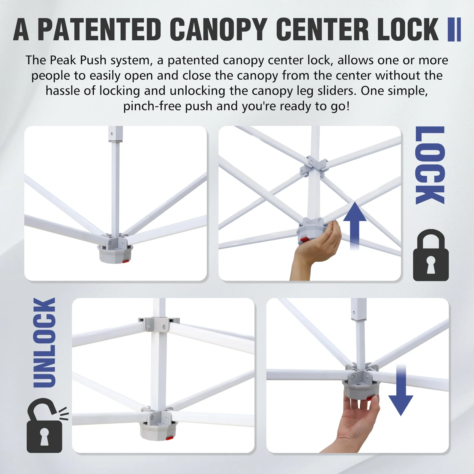 10x10 Commercial Canopy with High Peak, White
