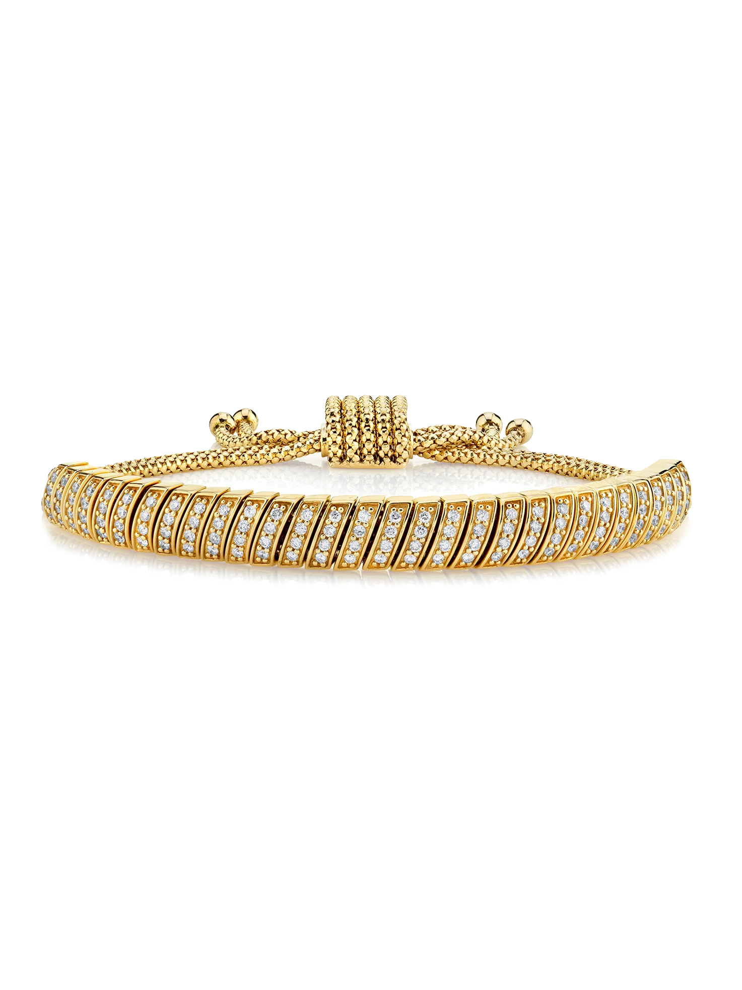 Ultimate Snake Link Bracelet - White Diamond / 14k Yellow Gold