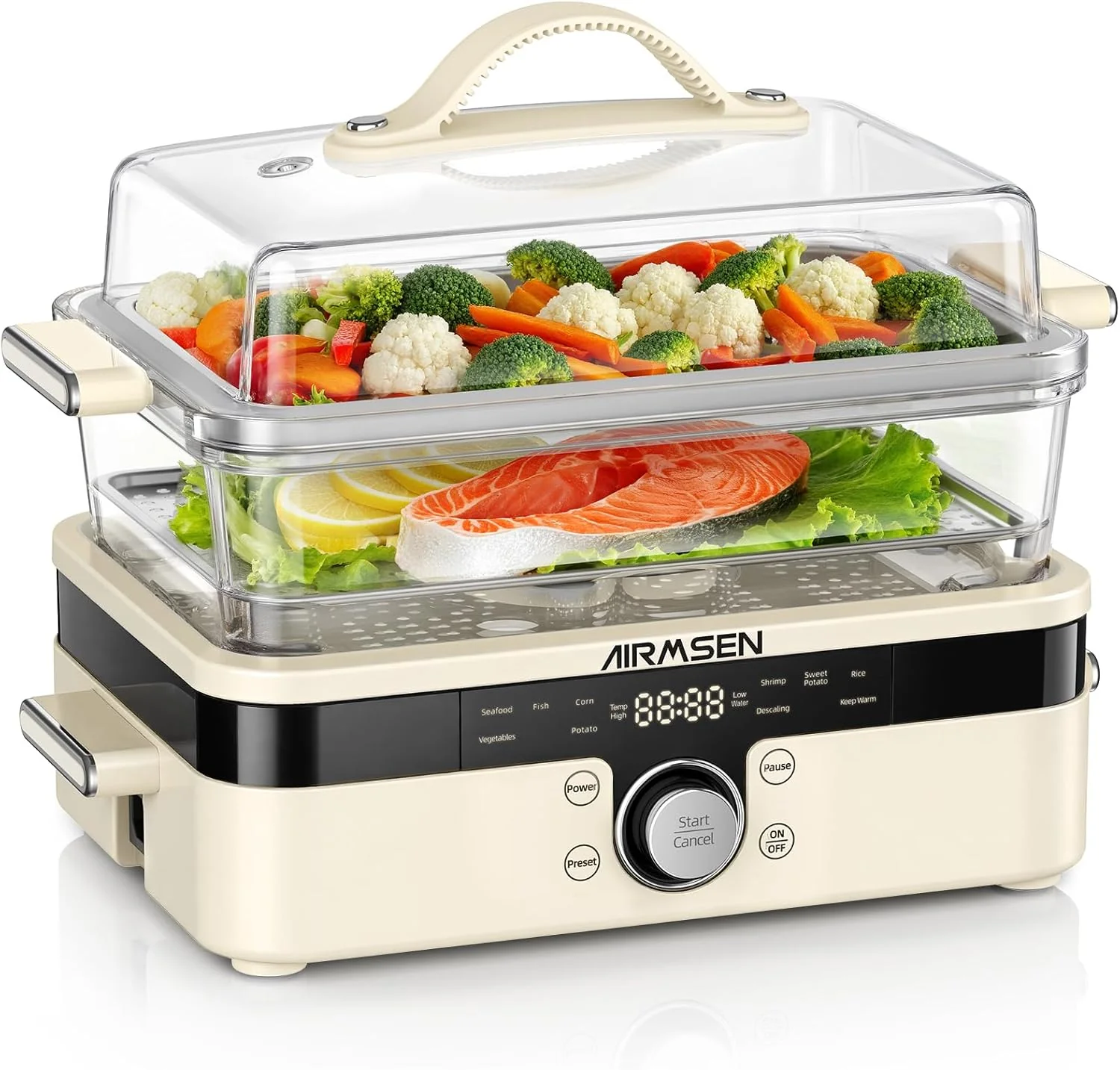 AIRMSEN Digital Cook Fresh Digital Glass Steamer