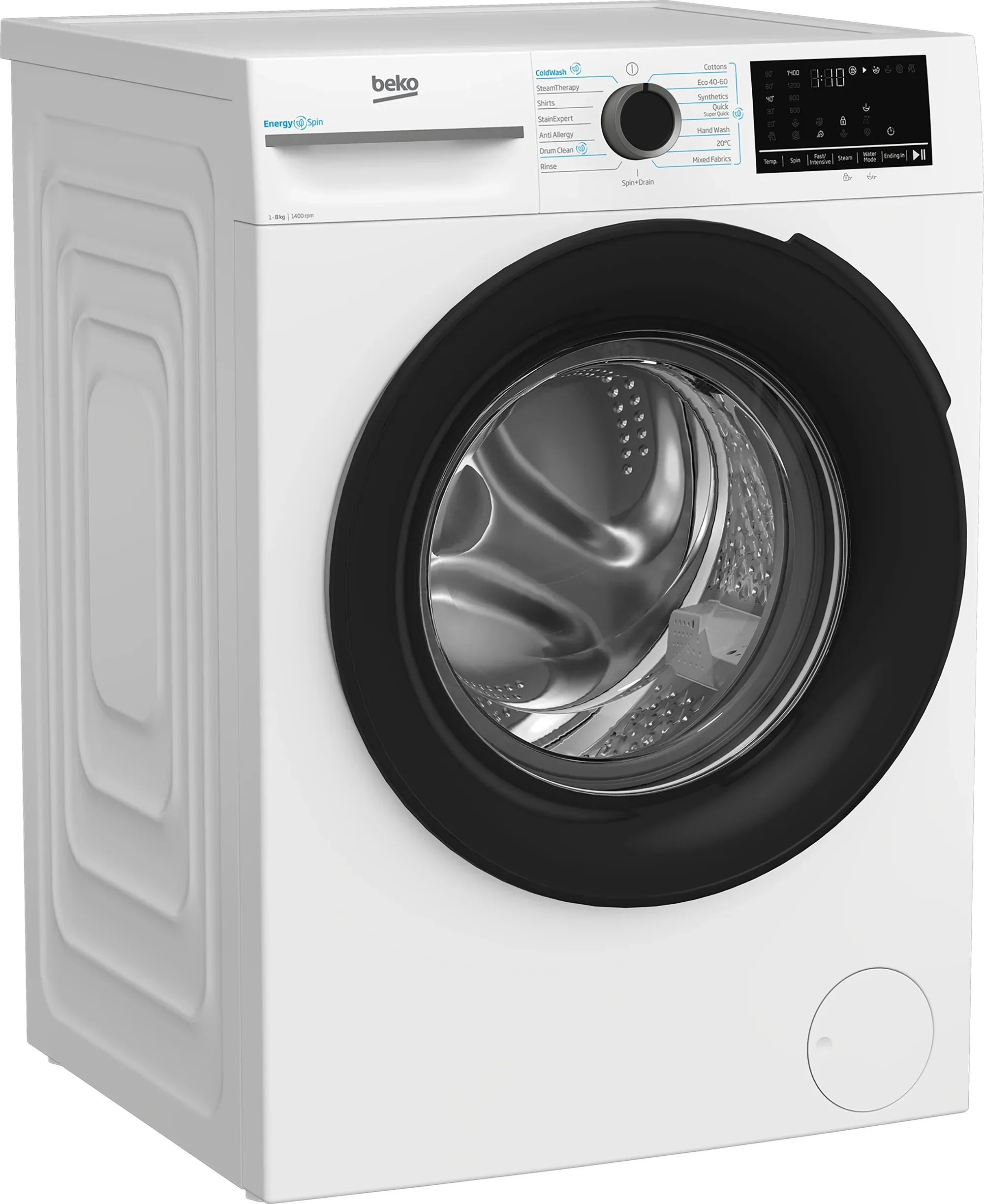Beko EnergySpin鈩?8kg Washing Machine with 1400 rpm - White | BM3WT4841IW