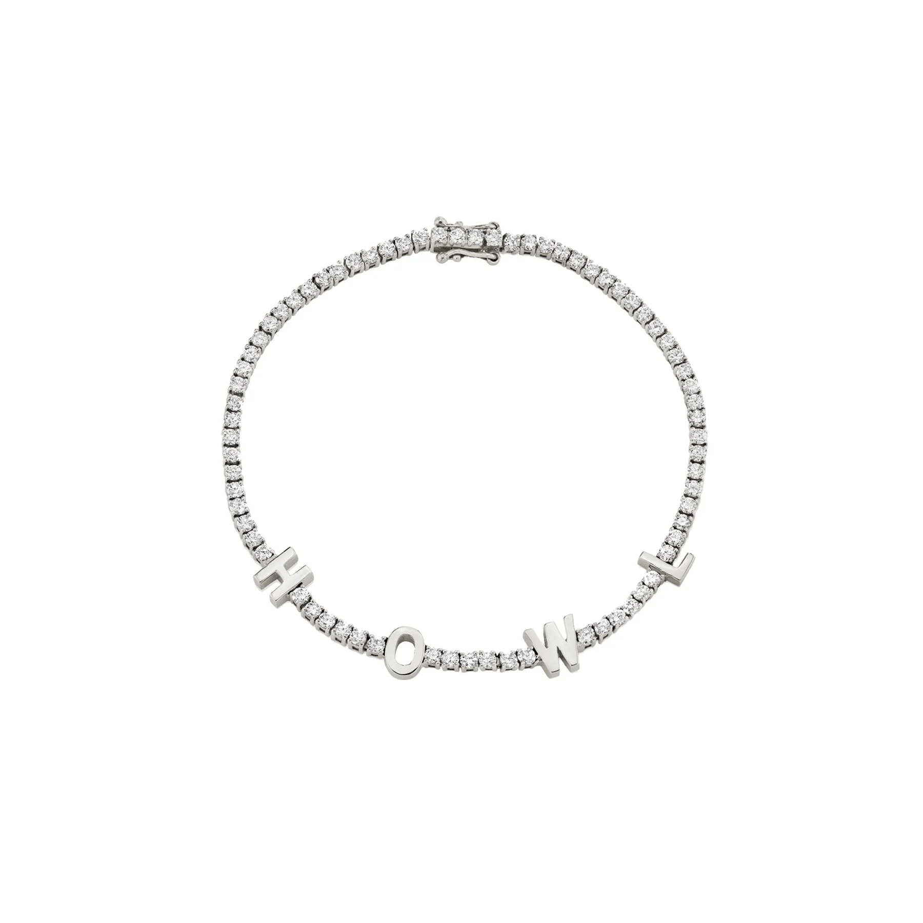 The Perfect Personalized Tennis Bracelet - White Diamond / 14k White Gold