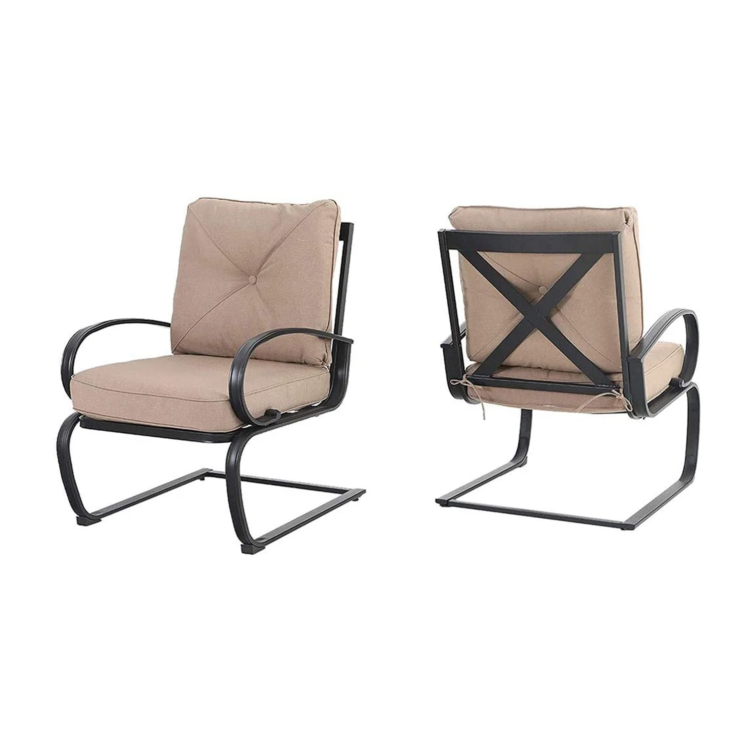 Sophia & William C-Spring Metal Cushioned Lounge Chairs