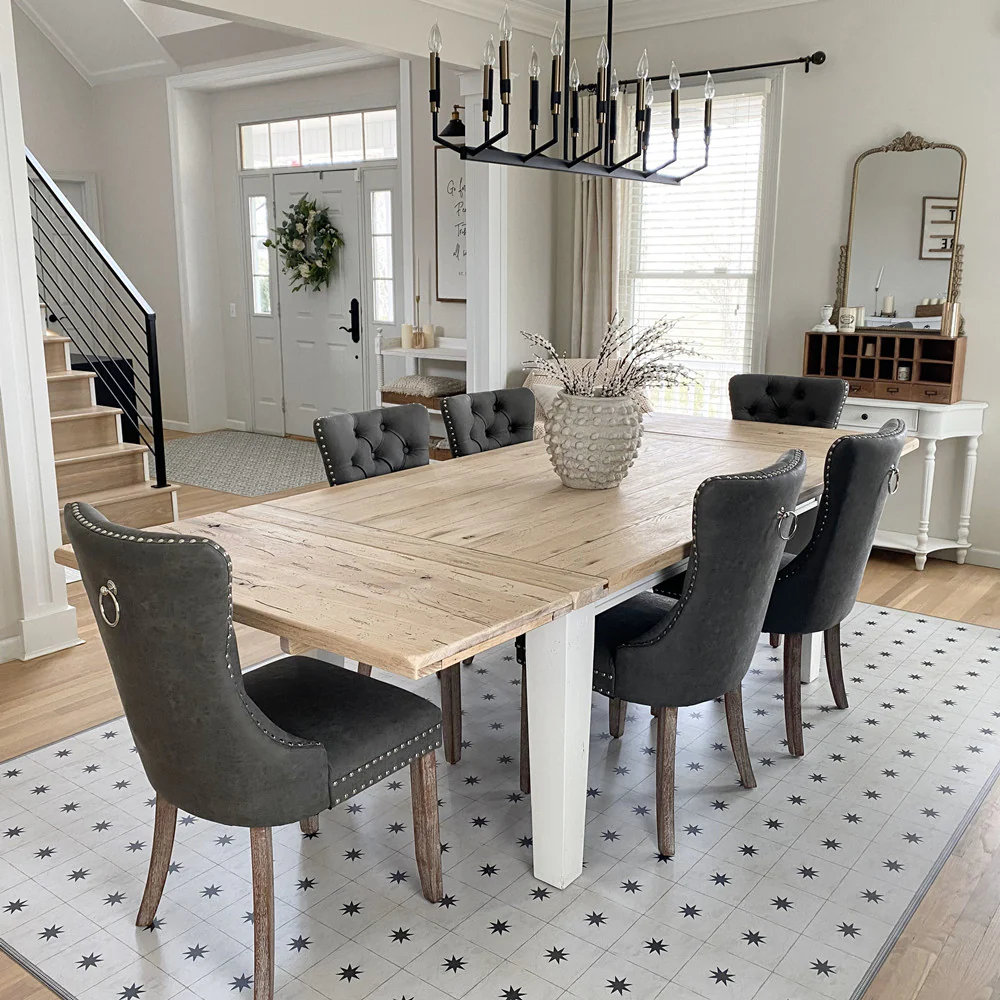 PU Leather Wing Back Side Dining Room Chairs Set of 6 -MFSTUDIO