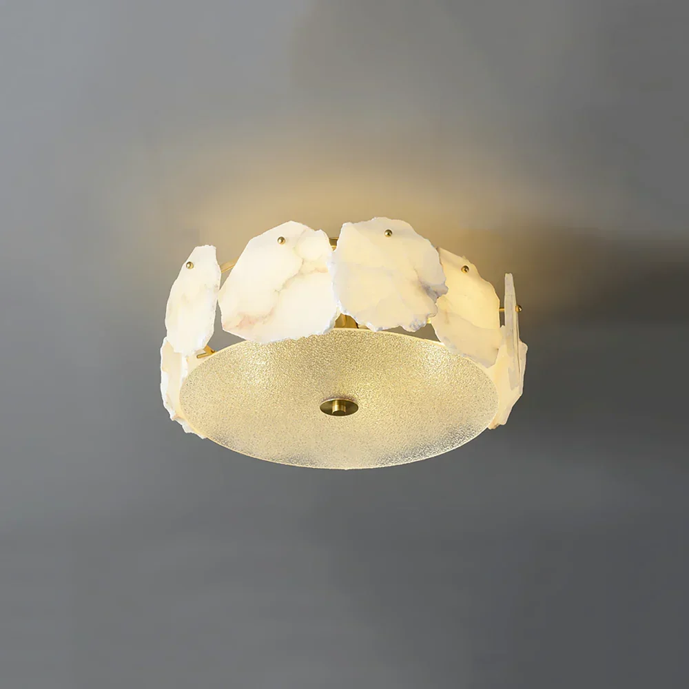 Alabaster Artze Brass Ceiling Light