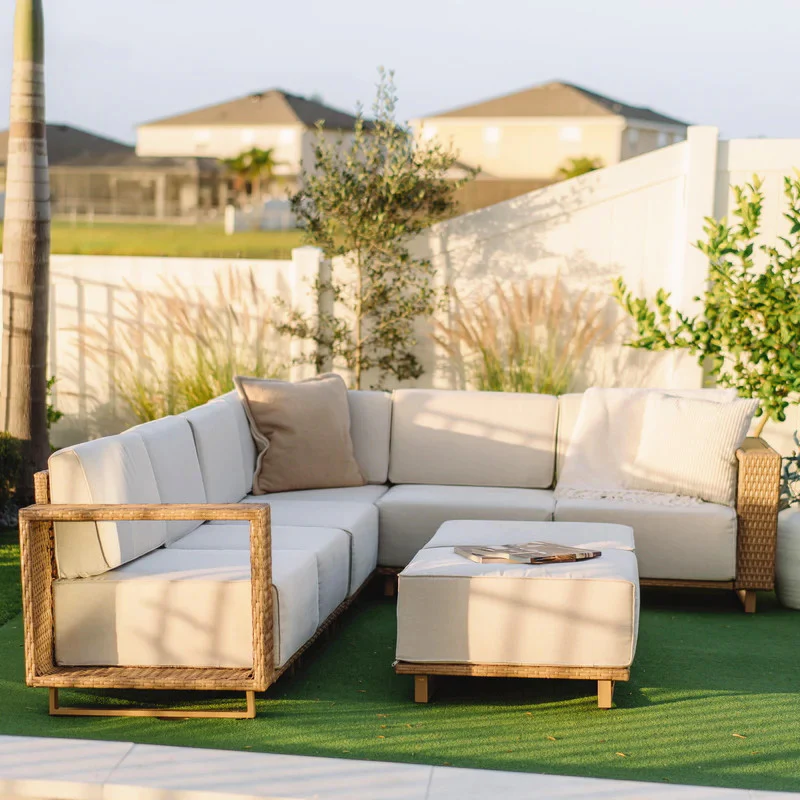 6-Seater Modern Wicker Outdoor Conversation Sofa set